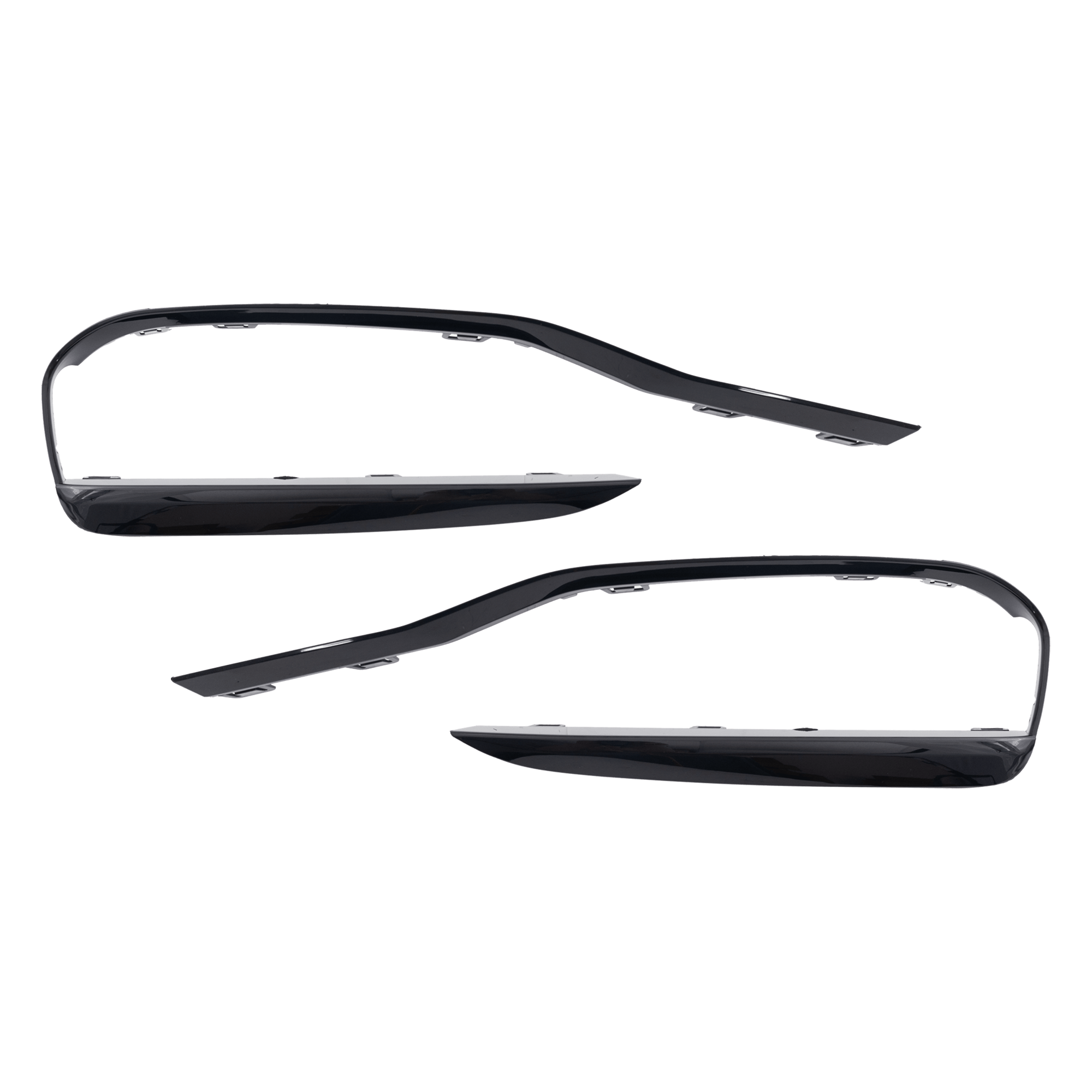AM 3 SERIES 16-17 FRONT BUMPER MOLDING RH AND LH Air Inlet Finisher Textured Black Sport Line Without M Sport Package Sedan Wagon SKU SET RB01590037 Partslink BM1046143 BM1047143 OEM 51117396853-51117396854