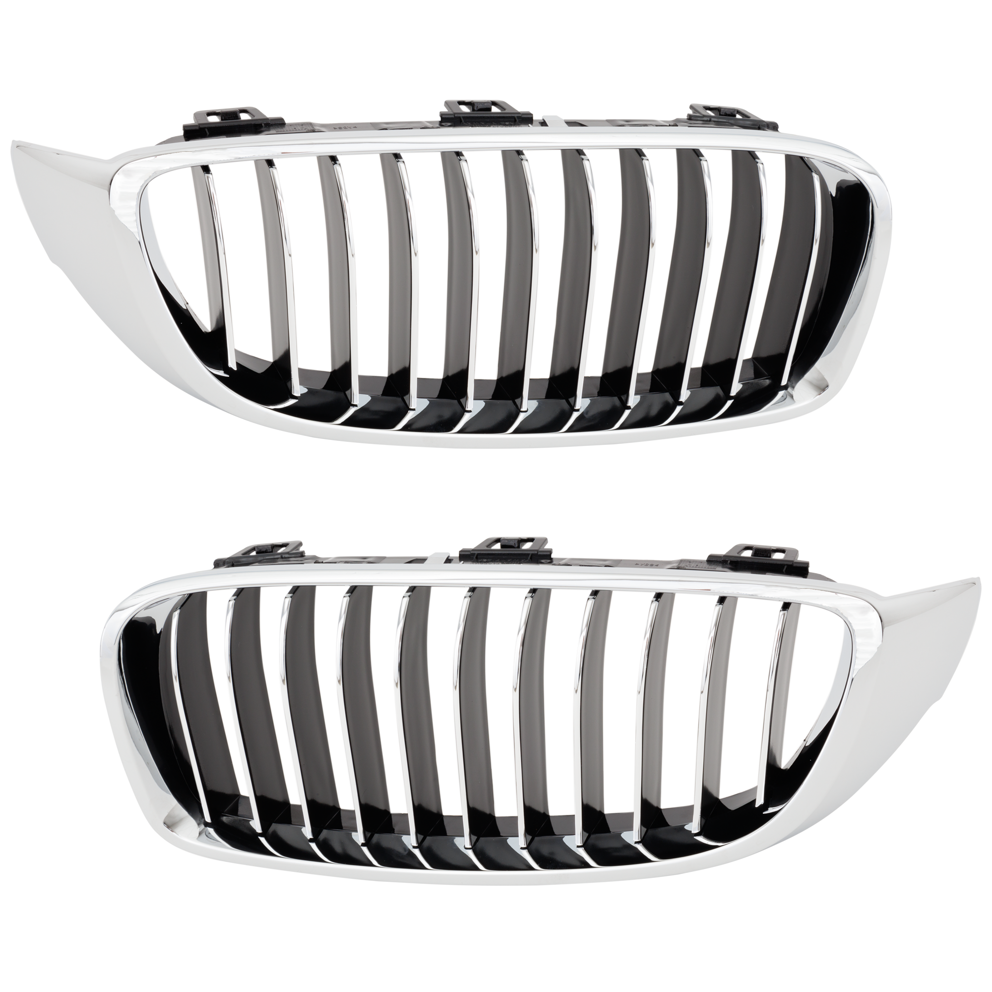 AM 4 SERIES 14-20 GRILLE RH AND LH Chrome Shell with Textured Black w Chrome Molding Luxury Line Model SKU SET RB07010019 Partslink BM1200261 BM1200262 OEM 51137294816-51135A3D023