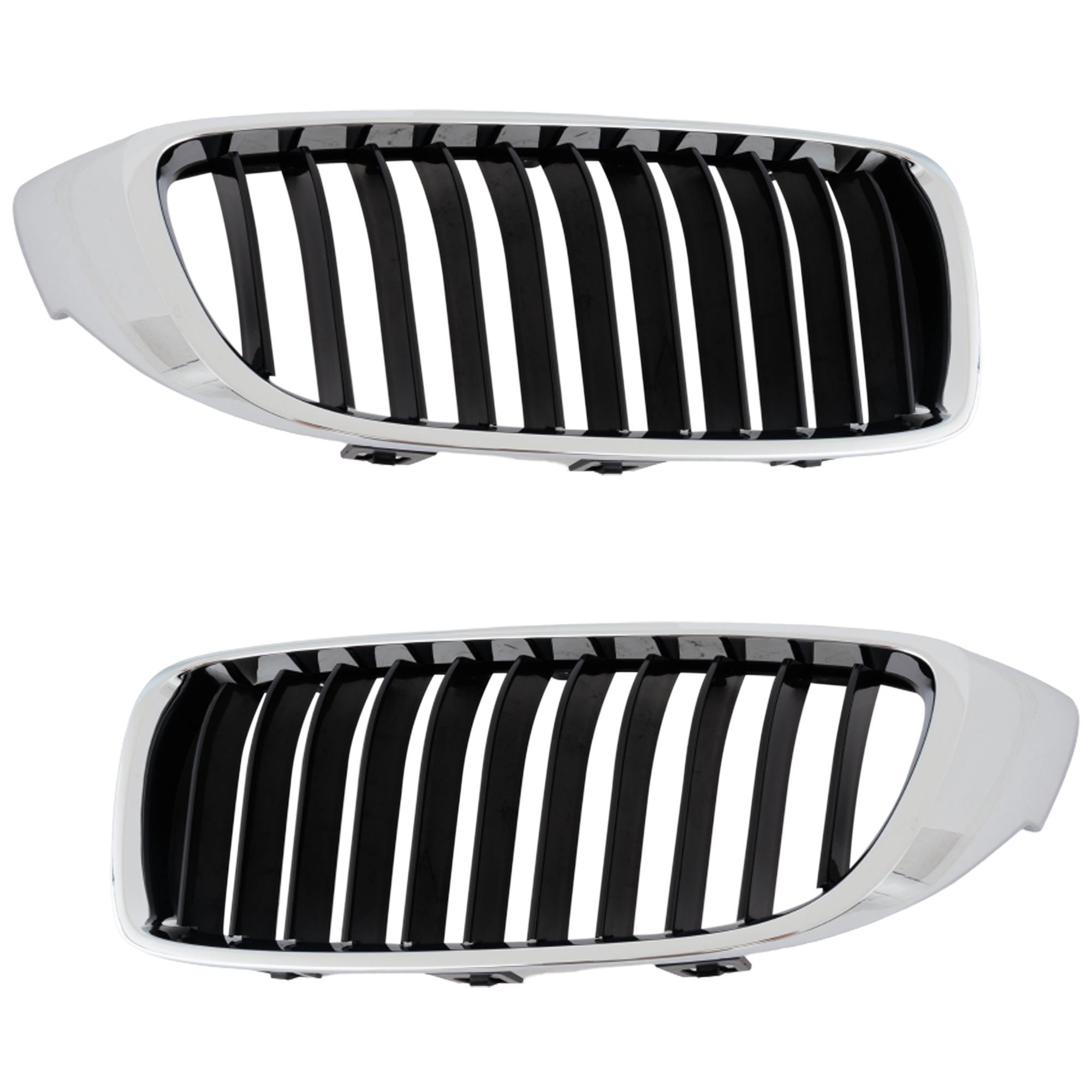 AM 4 SERIES 14-20 GRILLE RH AND LH Chrome Shell with Textured Black w Chrome Molding Standard Model SKU SET RB07010021 Partslink BM1200259 BM1200260 OEM 51137294814-51137294813