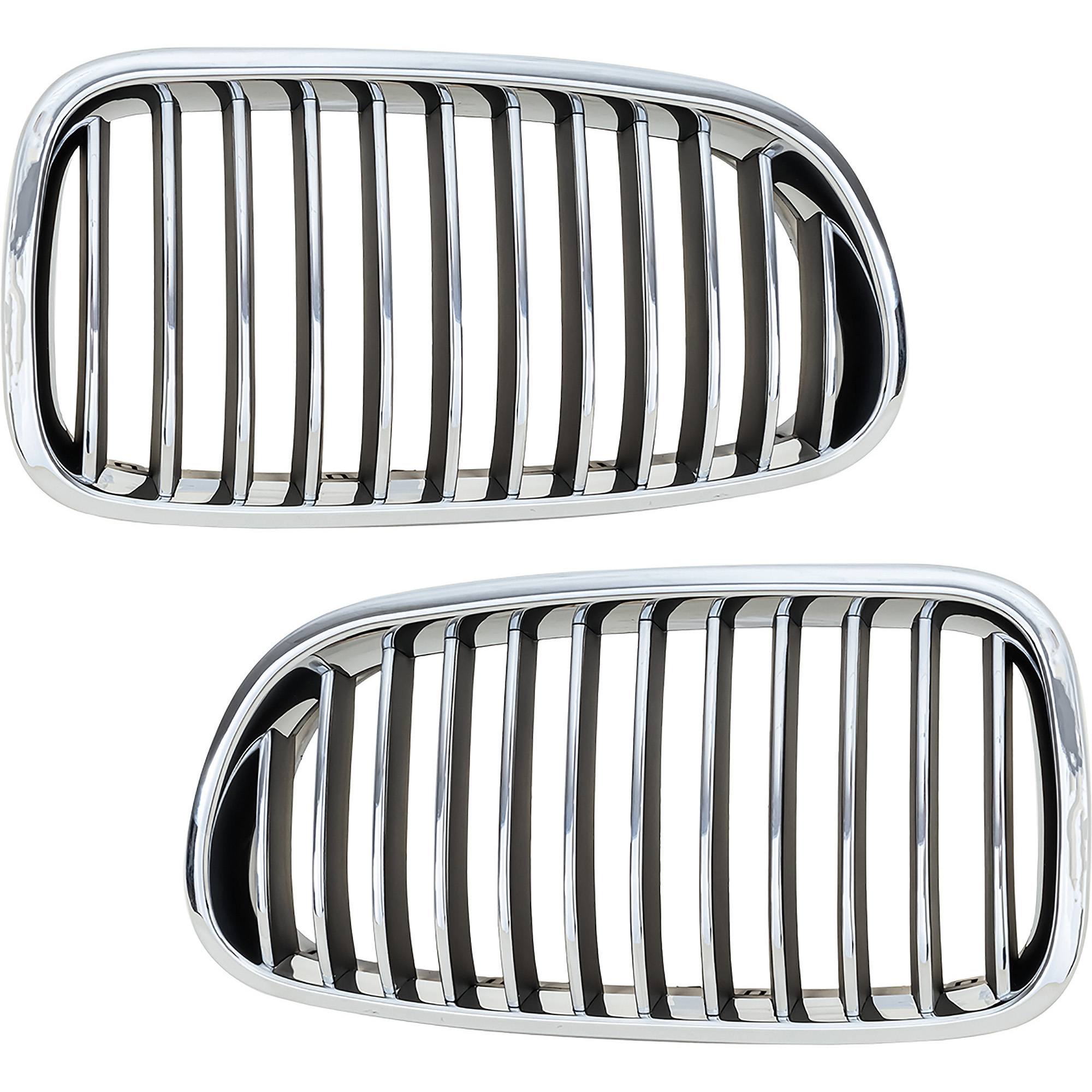 AM 5 SERIES 11-13 GRILLE RH AND LH Chrome Shell with Black Insert w o Night Vision Sedan SKU SET RB07010029 Partslink BM1200195 BM1200196 OEM 51137203650-51137203649