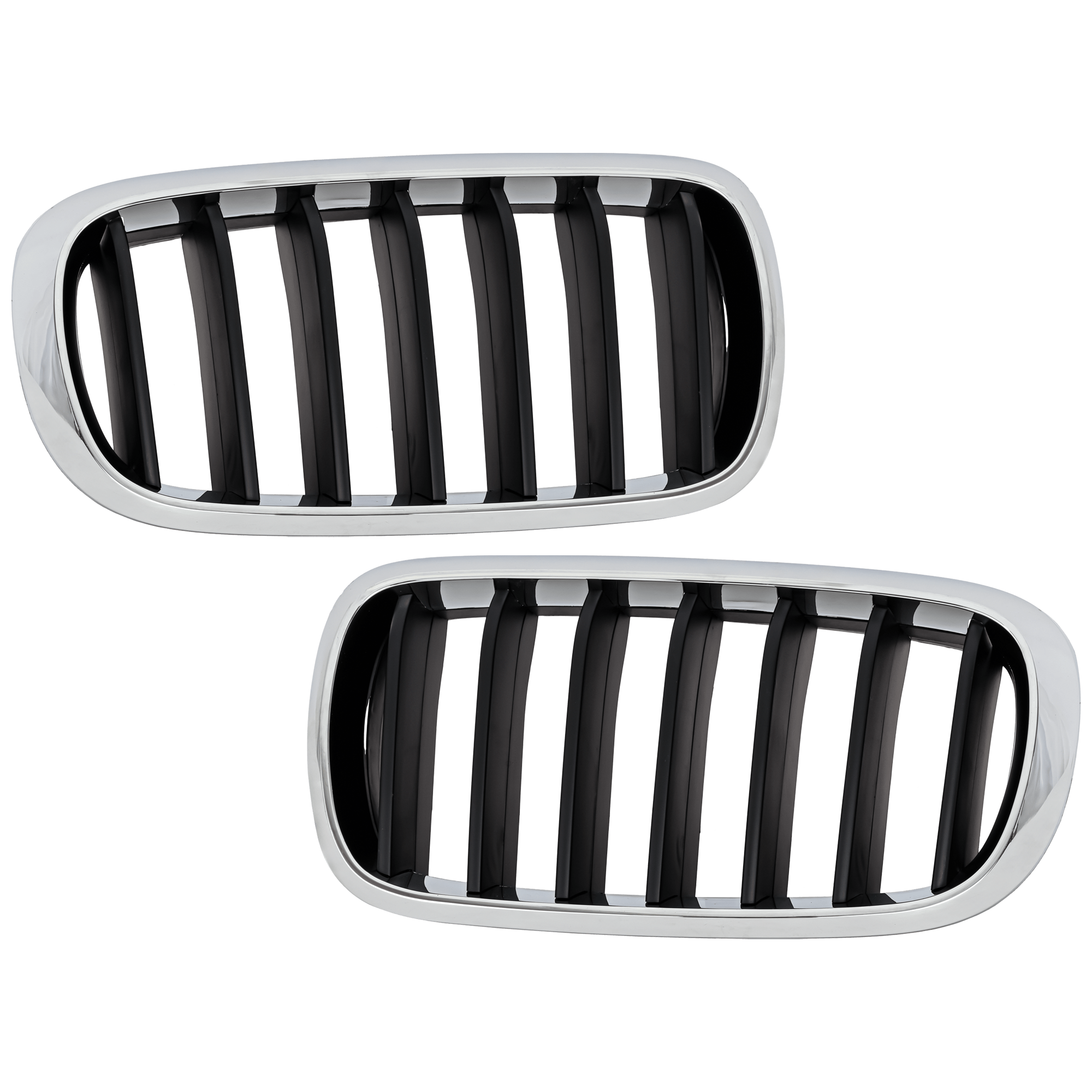 AM X5-14-18 GRILLE RH AND LH Chrome Shell with Textured Black Insert Standard Exc. M Model SKU SET RB07010047 Partslink BM1200267 BM1200268 OEM 51137294485-51137294486