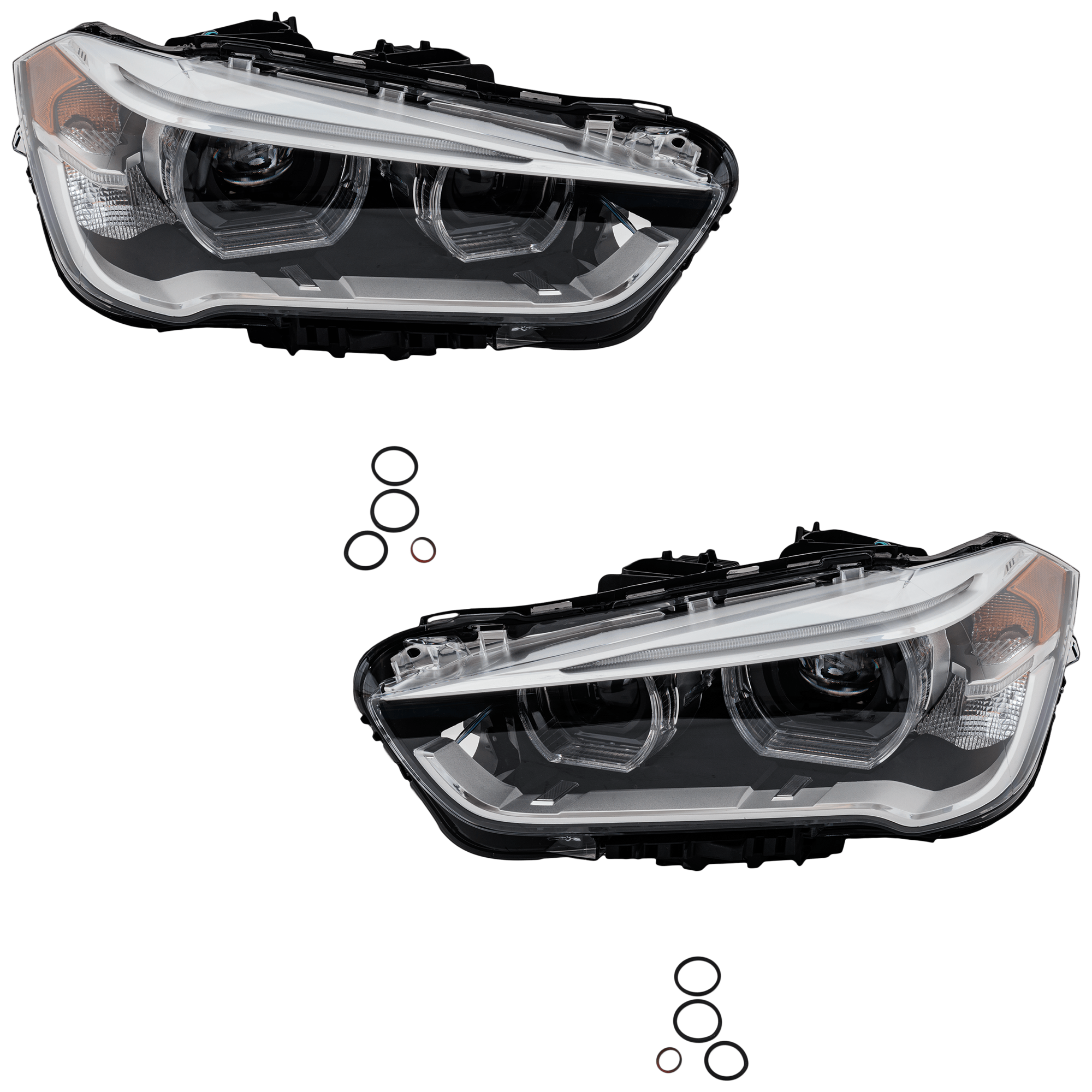 AM X1-17-19 HEAD LAMP RH AND LH Assembly LED w o Logo SKU SET RB10010081A Partslink BM2518174 BM2519174 OEM 63117436465-63117436466