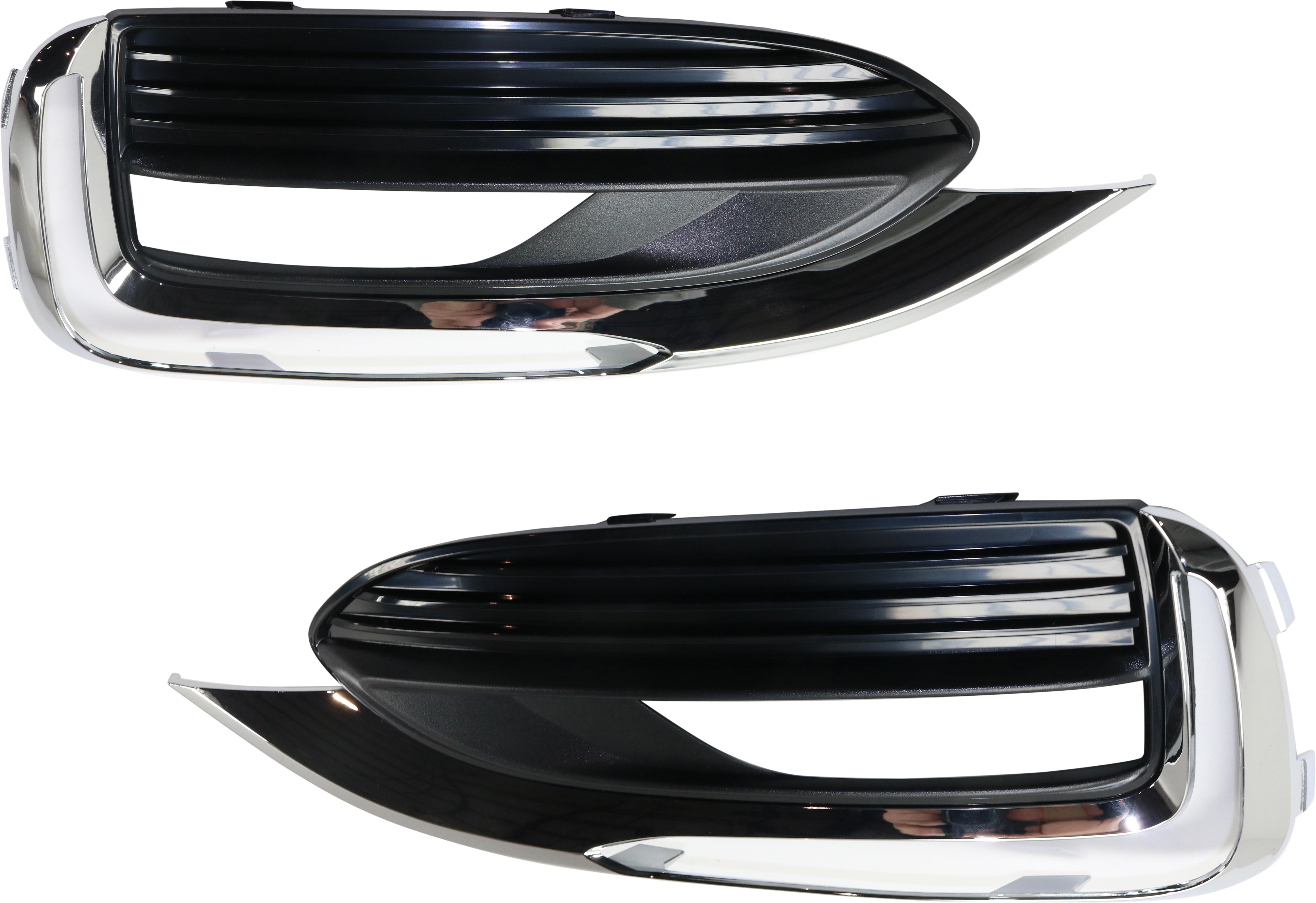 AM ENCLAVE 18-21 FRONT FOG LAMP MOLDING RH AND LH Textured Black Bezel w Chrome Trim SKU SET RB10820023 Partslink GM1038223 GM1039223 OEM 84238814-84238815