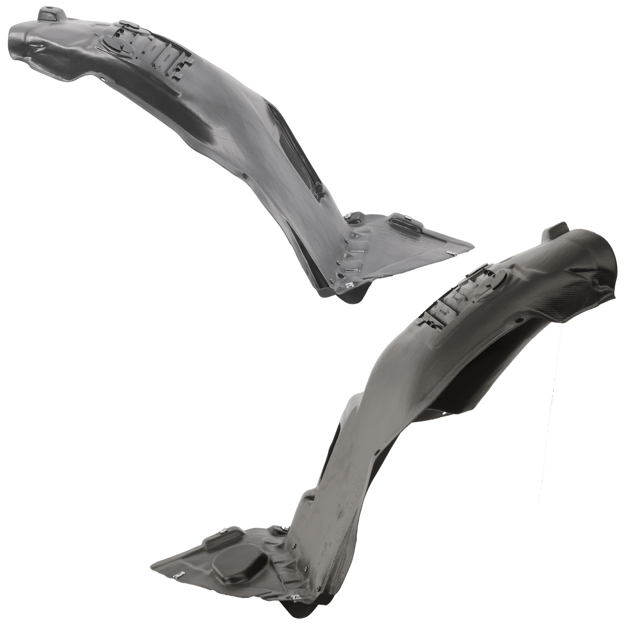 AM 323I 09-11 FRONT FENDER LINER RH AND LH Front Section Plastic Injection Form 2.5L Eng Sedan SKU SET RB22210101 Partslink BM1248129 BM1249129 OEM 51717172499-51717172500