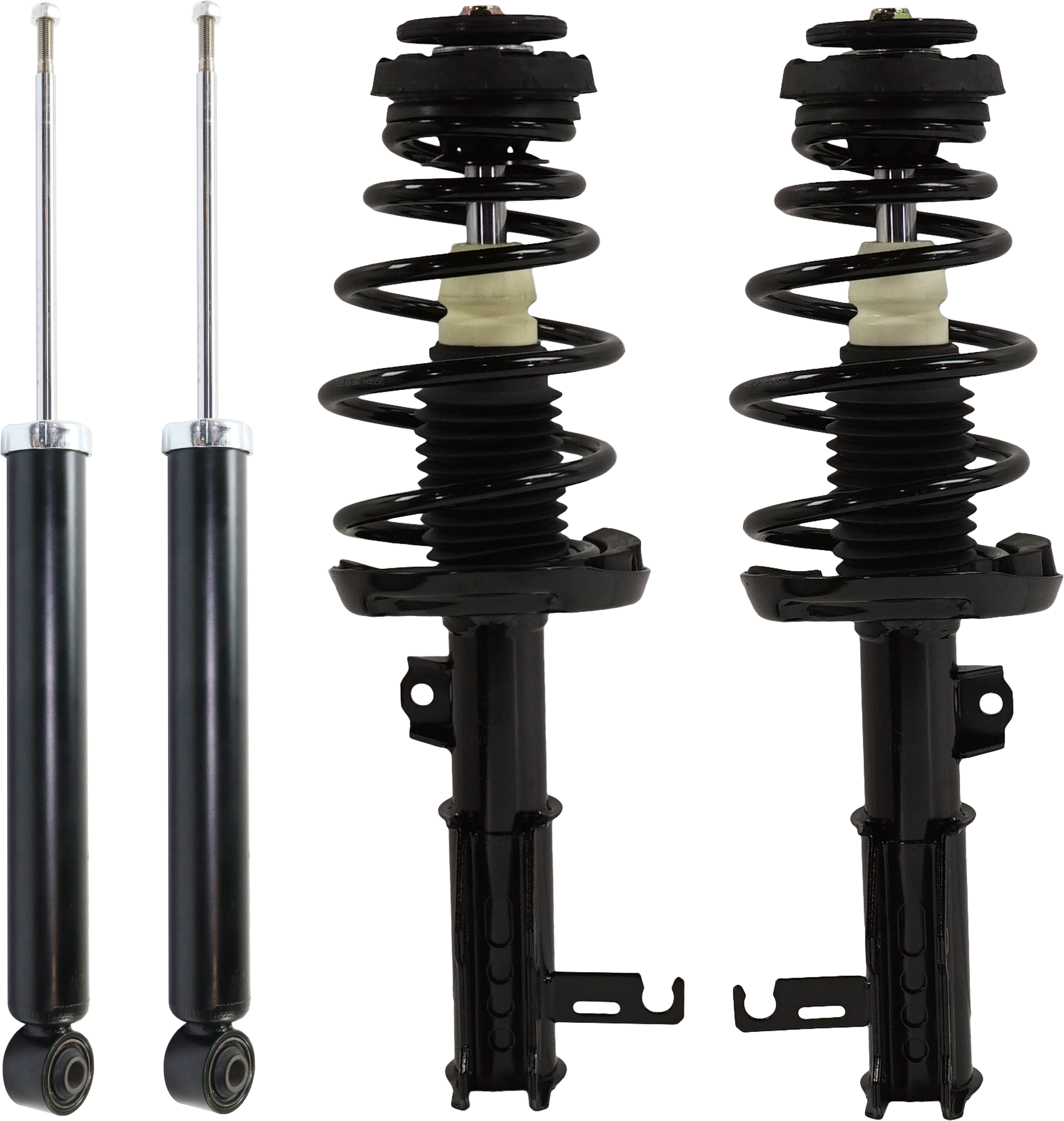 AM LACROSSE 11-16 FRONT AND REAR SHOCK AND FULLY LOADED STRUT RH AND LH Gas Charged Twin tube w o Performance Package and Electronic Suspension Set of 4 SKU SET RB28050009-4 OEM 172528 SR4474-23144453-2090108