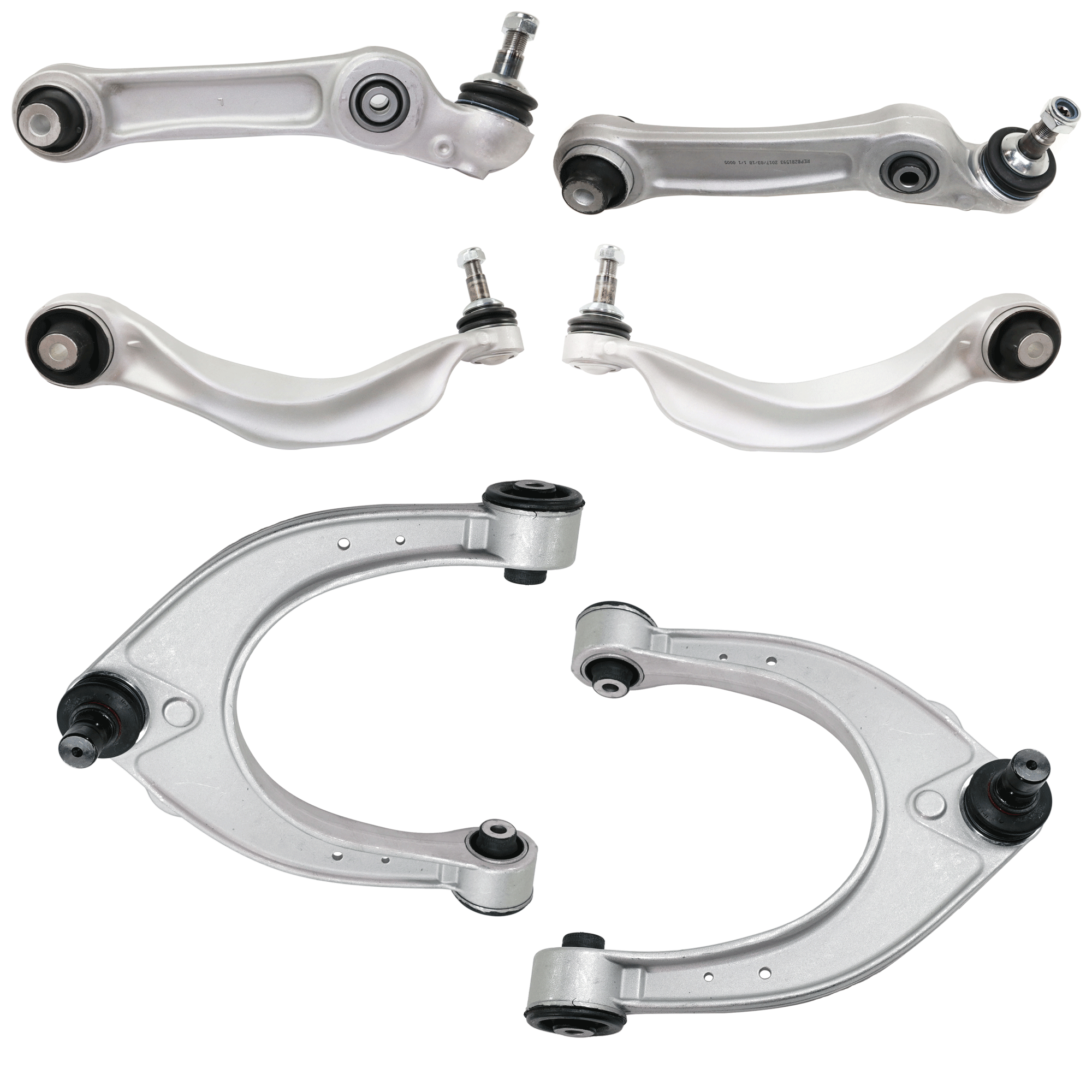 AM 5 SERIES 11-16-6 SERIES 12-19 FRONT CONTROL ARM RH AND LH Upper and Lower Frontward and Rearward w Ball Joint w Bushing SKU SET RB28150023-6 OEM 31126775967-31126775971-311267