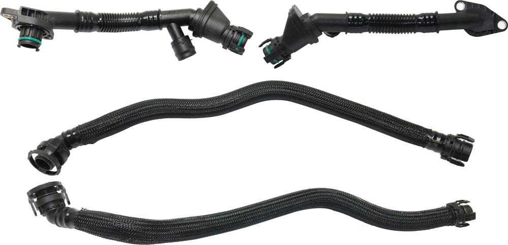 AM X6-08-14-5 SERIES 10-13 BREATHER HOSE Set of 4 Cyl 1-4 and Cyl 5-8 Vent Pipe and Connecting Line Valve Cover to Intake Tube SKU SET RB54170008-4 OEM 11157575640-11157575641-111576