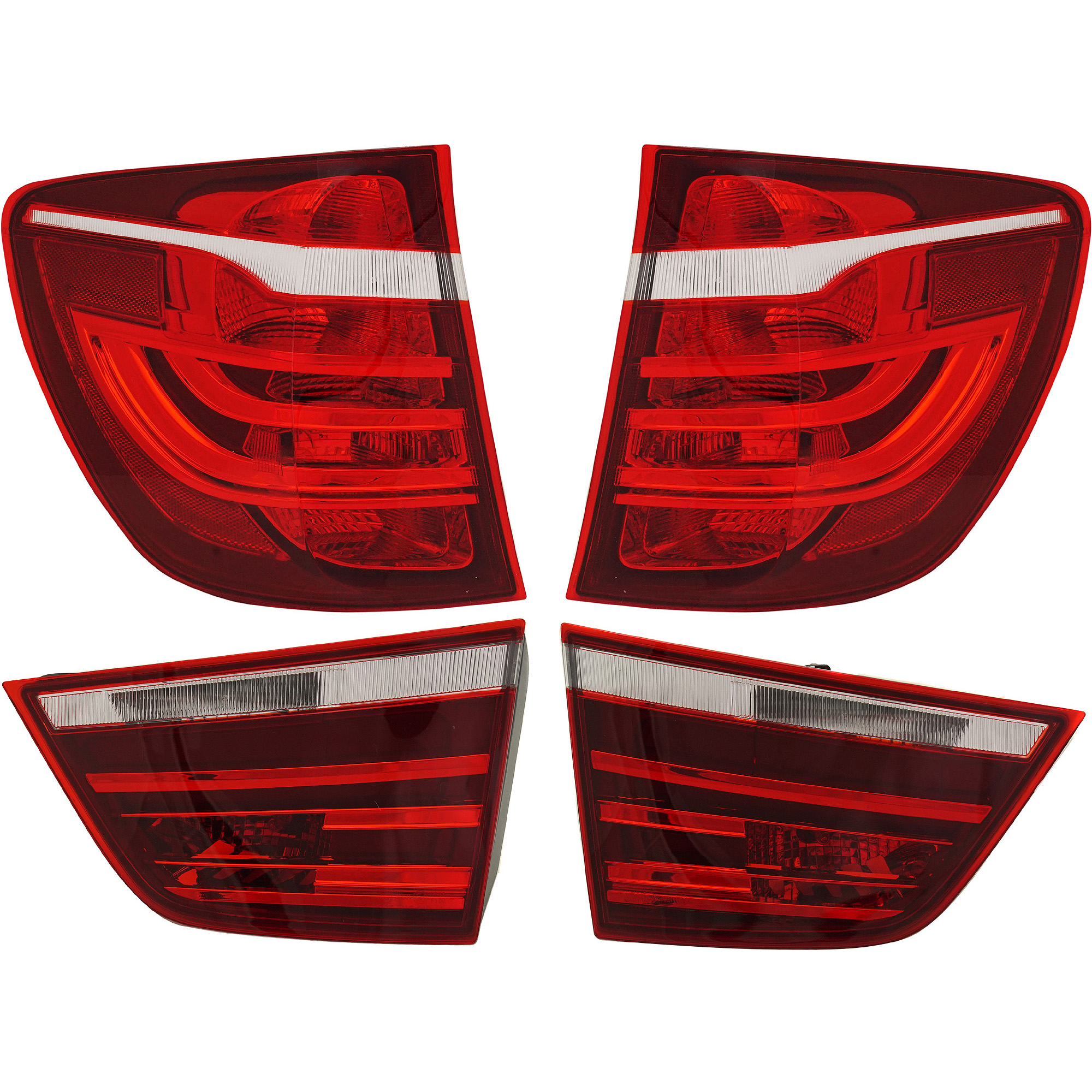 AM X3-11-17 TAIL LAMP RH AND LH Inner and Outer Assembly Halogen w o Xenon Head Lamps SKU SET RB73010017-4 Partslink BM2802120 BM2803120 BM2804112 BM2805112 OEM 63217217309-63217217310-632172