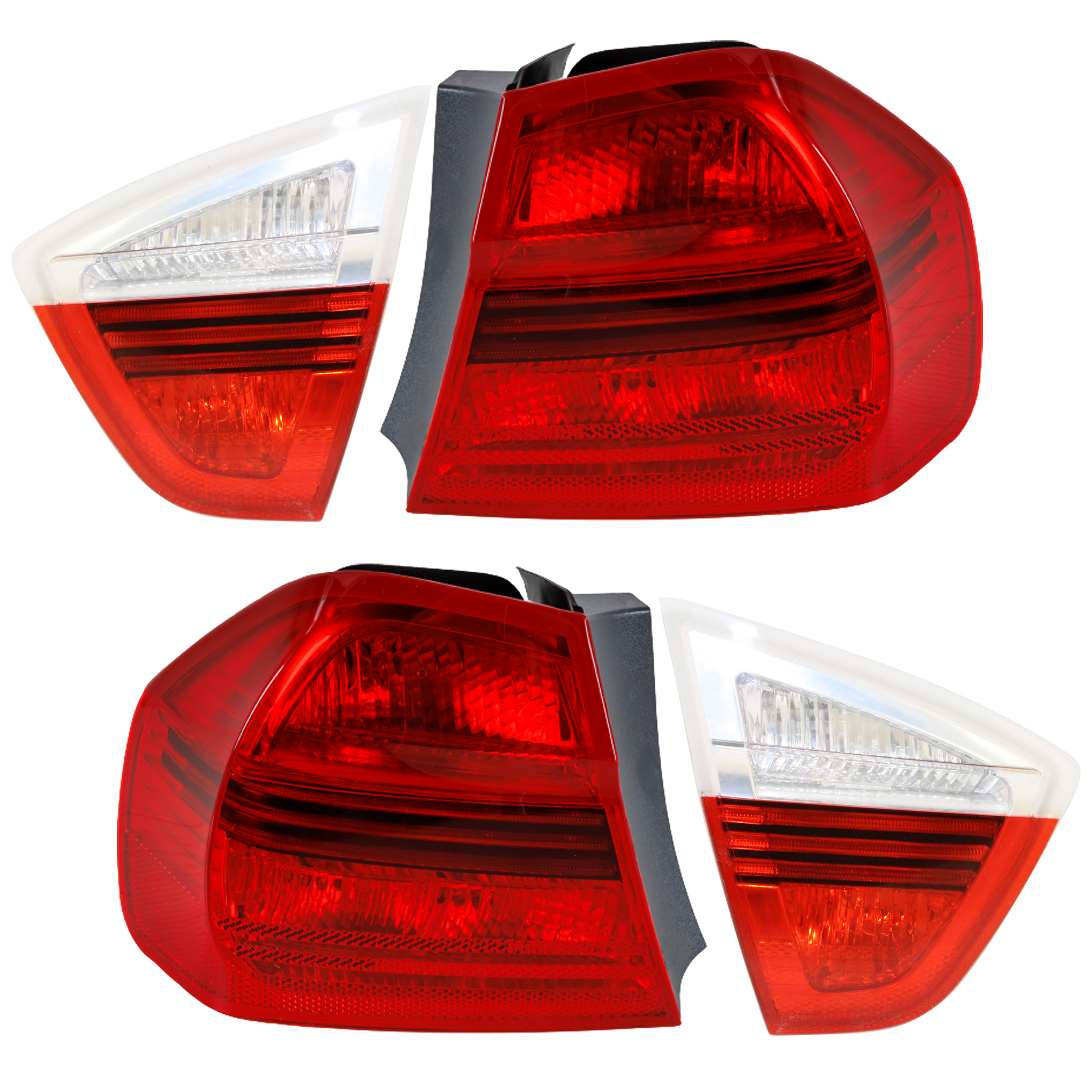 AM 3 SERIES 06-08 TAIL LAMP RH AND LH Inner and Outer Halogen Sedan SKU SET RB73010042-4 Partslink BM2802100 BM2803100 OEM 63216937459-63216937460-632171