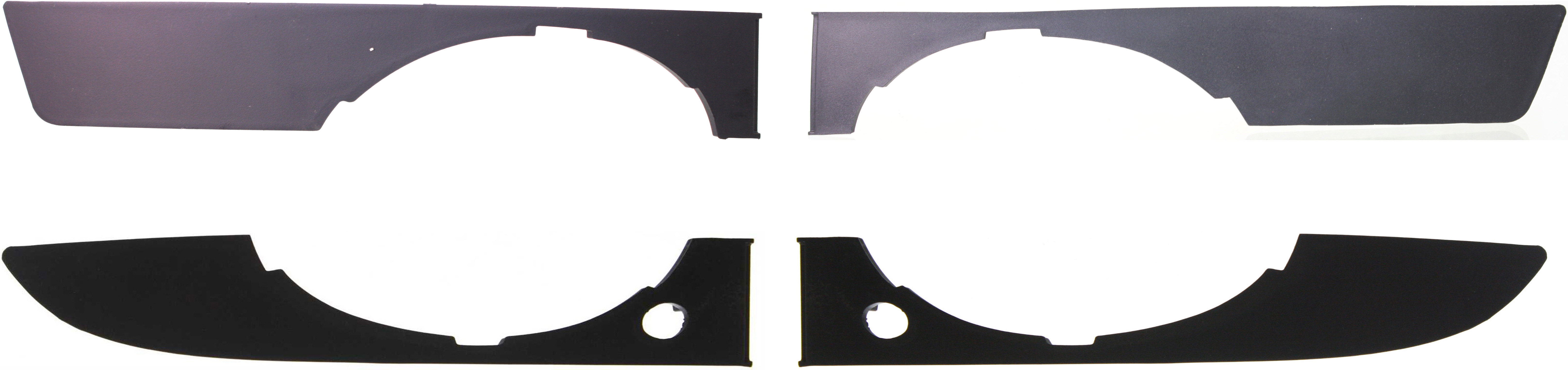 AM A4 S4-05-09 FRONT FOG LAMP MOLDING RH AND LH Upper and Lower Black SKU SET RBA107505-4 Partslink AU2601101 AU2600101 AU2601102 AU2600102 OEM 8E080717401C 8E080717301C 8E08