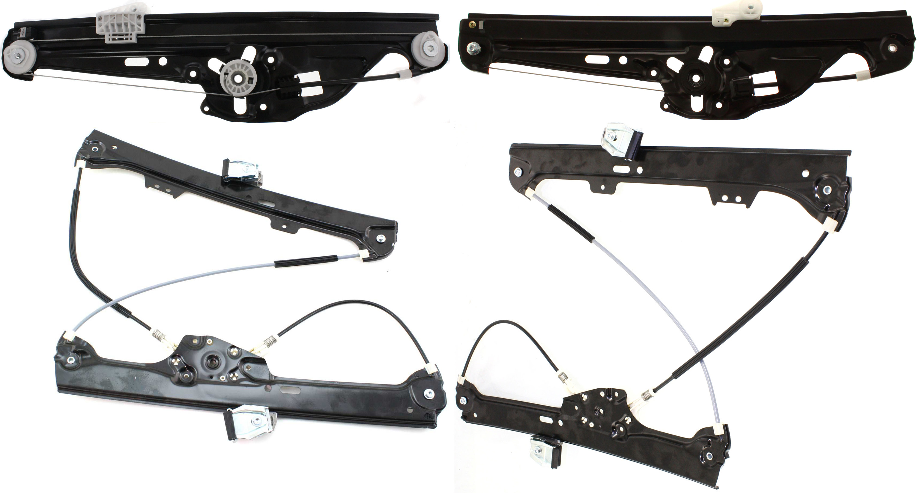 AM 5 SERIES 04-10 FRONT AND REAR WINDOW REGULATOR RH AND LH Power w o Motor Base Model SKU SET RBB491705-4 Partslink BM1551115 BM1550115 BM1351114 BM1350114 OEM 51357184746-51357184745-513371
