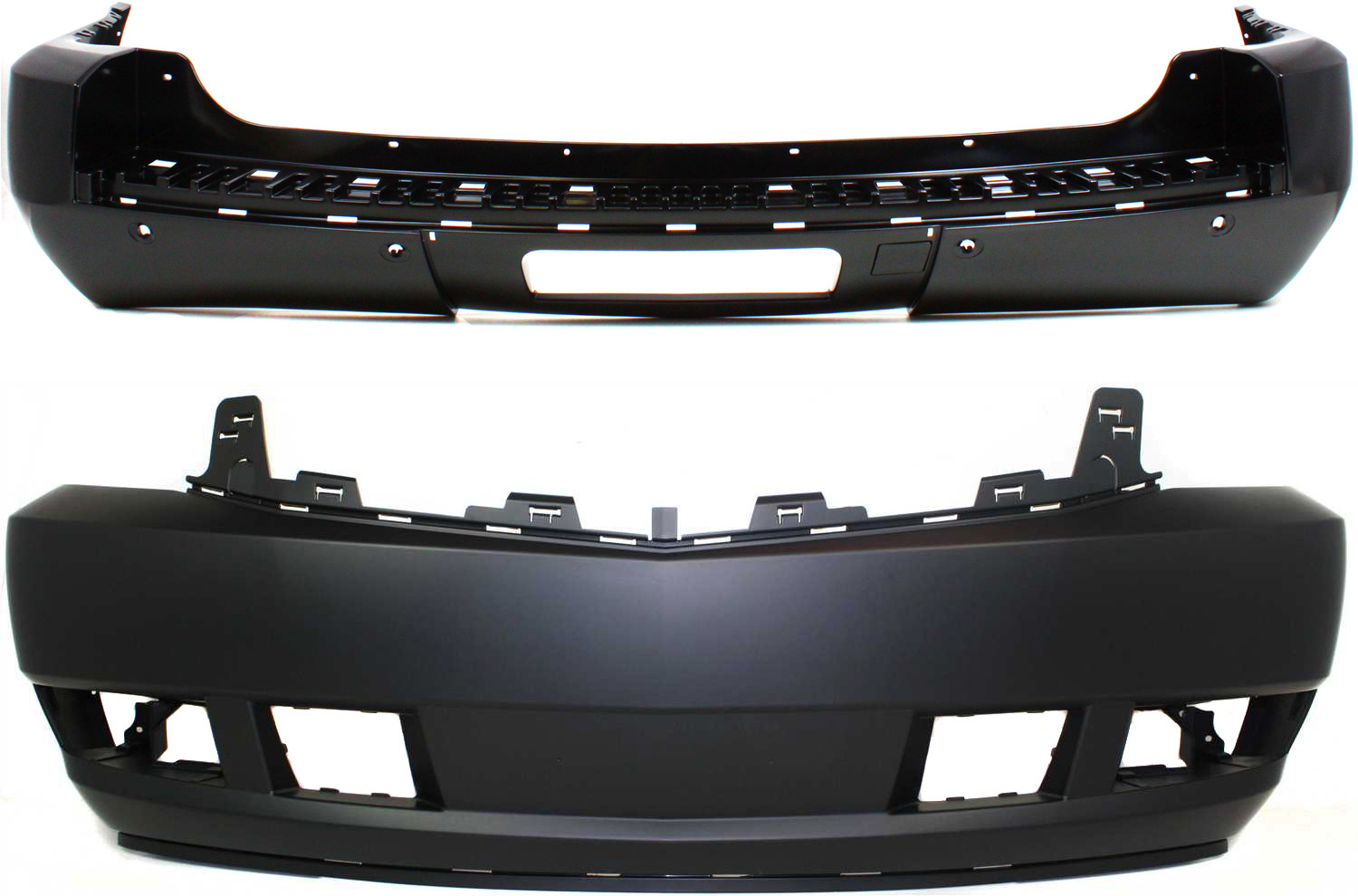 AM ESCALADE 07-14 FRONT AND REAR BUMPER COVER Primed Exc. Platinum Model SKU SET RBC010301P 2 Partslink GM1000816 GM1100784 OEM 20951798-25814554