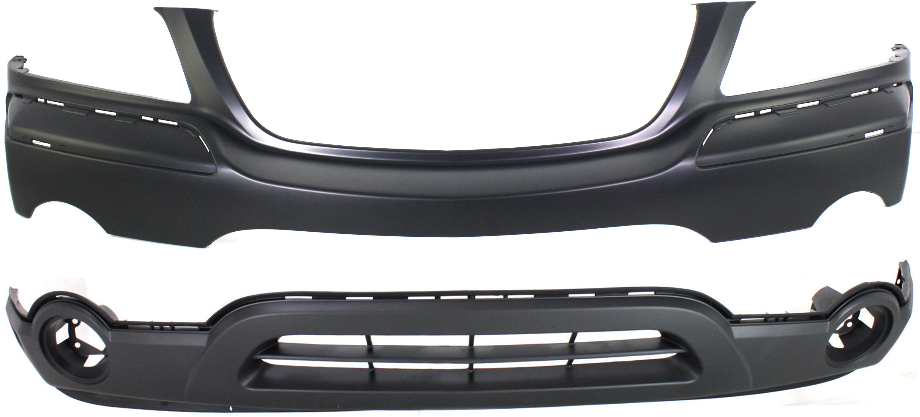 AM PACIFICA 04-06 FRONT BUMPER COVER Upper and Lower w Fog Light Holes SKU SET RBC010307-2 Partslink CH1000381 CH1000382 OEM 5102341AB YM13ZSPAA