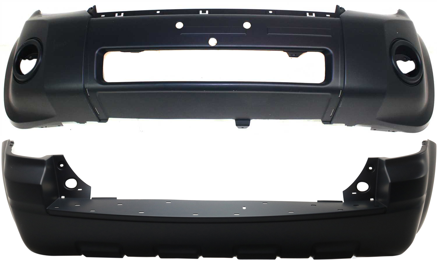 AM ESCAPE 08-12 FRONT AND REAR BUMPER COVER Primed CAPA SKU SET RBF010305PQ 2 Partslink FO1000622C FO1100629C OEM 8L8Z17K835APTM AL8Z17D957BPTM