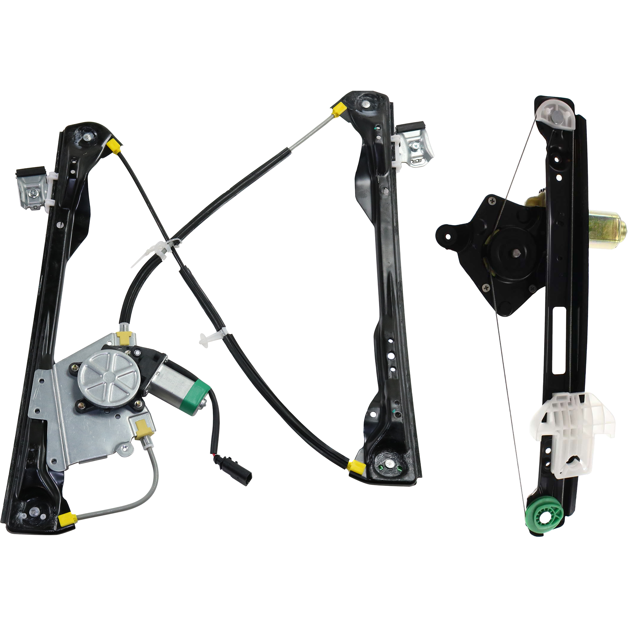 AM FOCUS 00-07 FRONT AND REAR WINDOW REGULATOR RH Power w Motor SKU SET RBF462901-2R Partslink FO1351132 FO1551112 OEM 6S4Z5423200BB 6S4Z5427000A