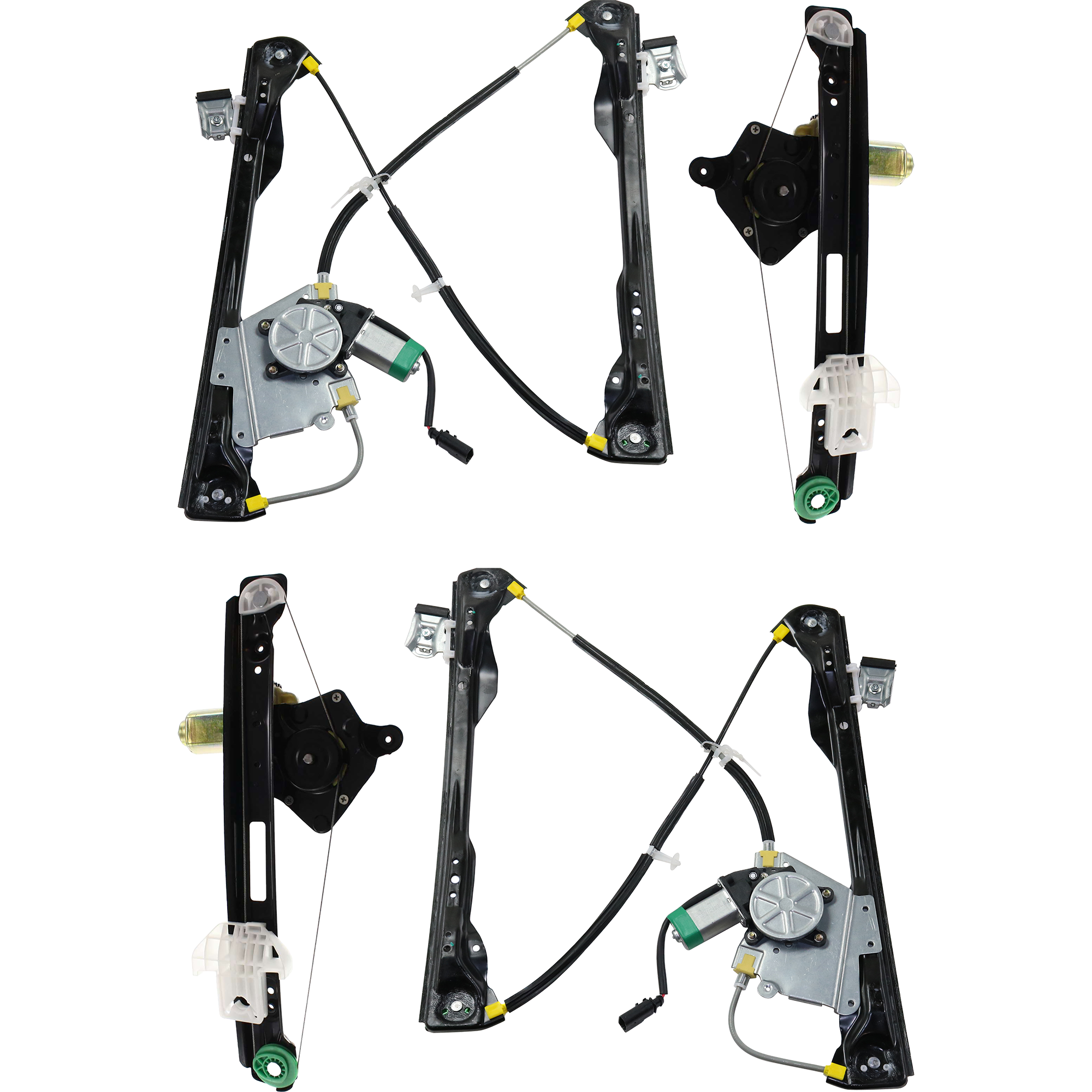 AM FOCUS 00-07 FRONT AND REAR WINDOW REGULATOR RH AND LH Power w Motor SKU SET RBF462901-4 Partslink FO1350132 FO1351132 FO1550112 FO1551112 OEM 6S4Z5423200BB 6S4Z5423201BB 6S