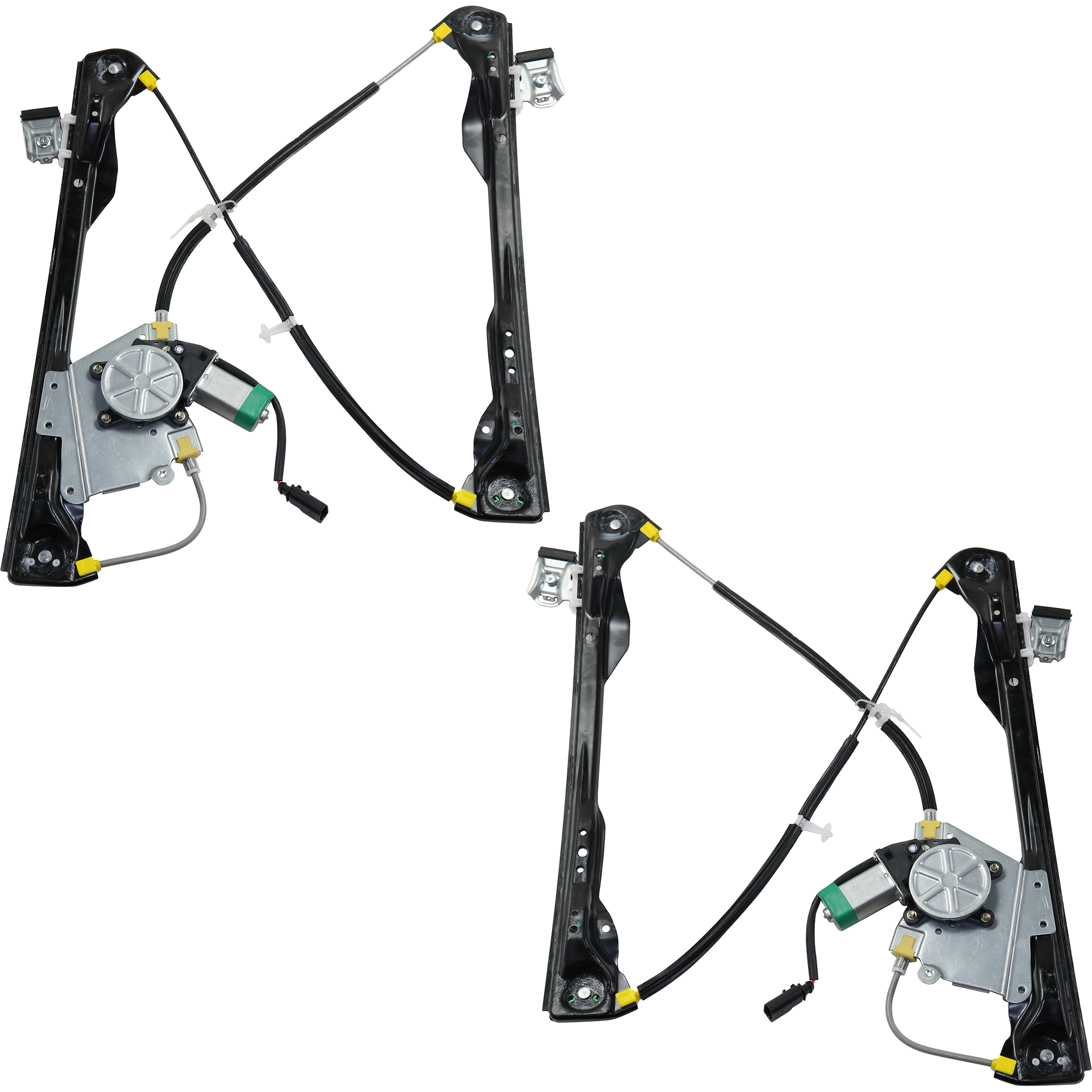 AM FOCUS 00-07 FRONT WINDOW REGULATOR RH AND LH Power w Motor 5 Door Hatchback Sedan Wagon SKU SET RBF462901 Partslink FO1351132 FO1350132 OEM 6S4Z5423200BB 6S4Z5423201BB