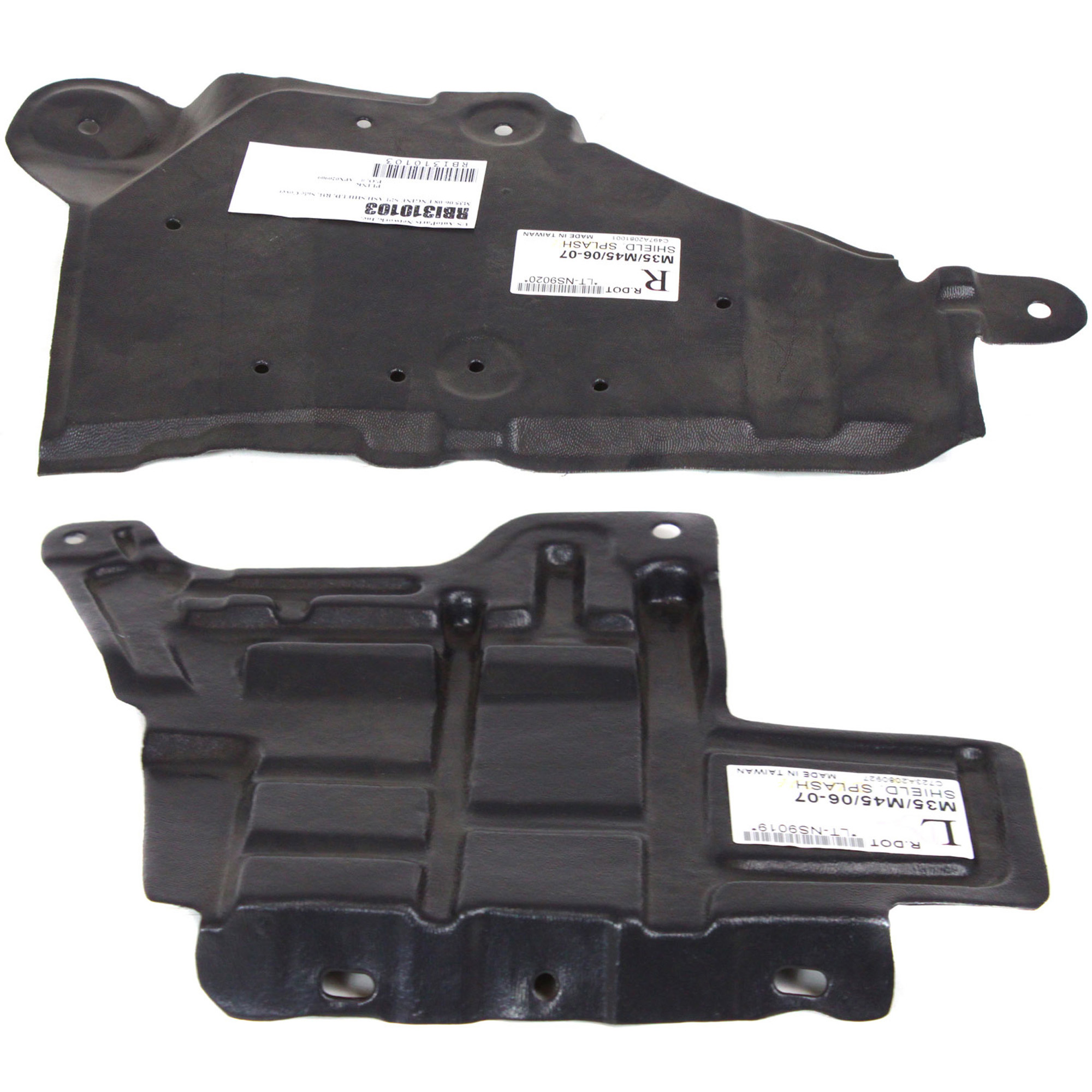 AM M35 M45-06-10 ENGINE SPLASH SHIELD Under Cover RH AND LH SKU SET RBI310103 Partslink IN1228109 IN1228110 OEM 74814EG000-75894EG000