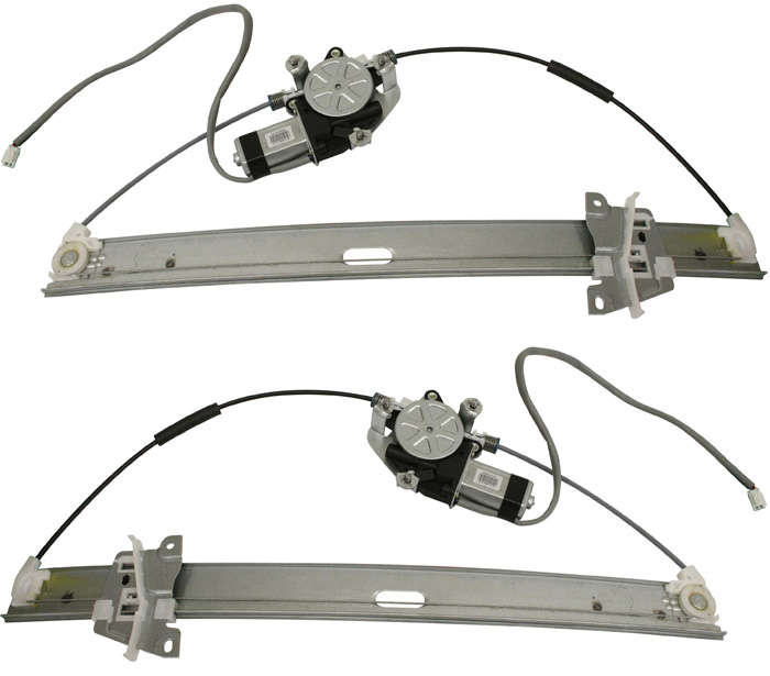 AM MPV 00-06 FRONT WINDOW REGULATOR RH AND LH Power w Motor SKU SET RBM462901 Partslink MA1351107 MA1350107 OEM LC6258590D LC6259590D