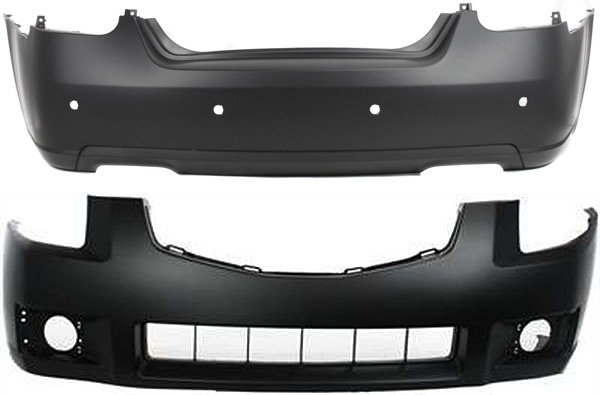 AM MAXIMA 07-08 FRONT AND REAR BUMPER COVER Primed Rear Bumper w Park Assist Snsr Holes SKU SET RBN010302P 2 Partslink NI1000247 NI1100245 OEM 62022ZK30B 85022ZK40B