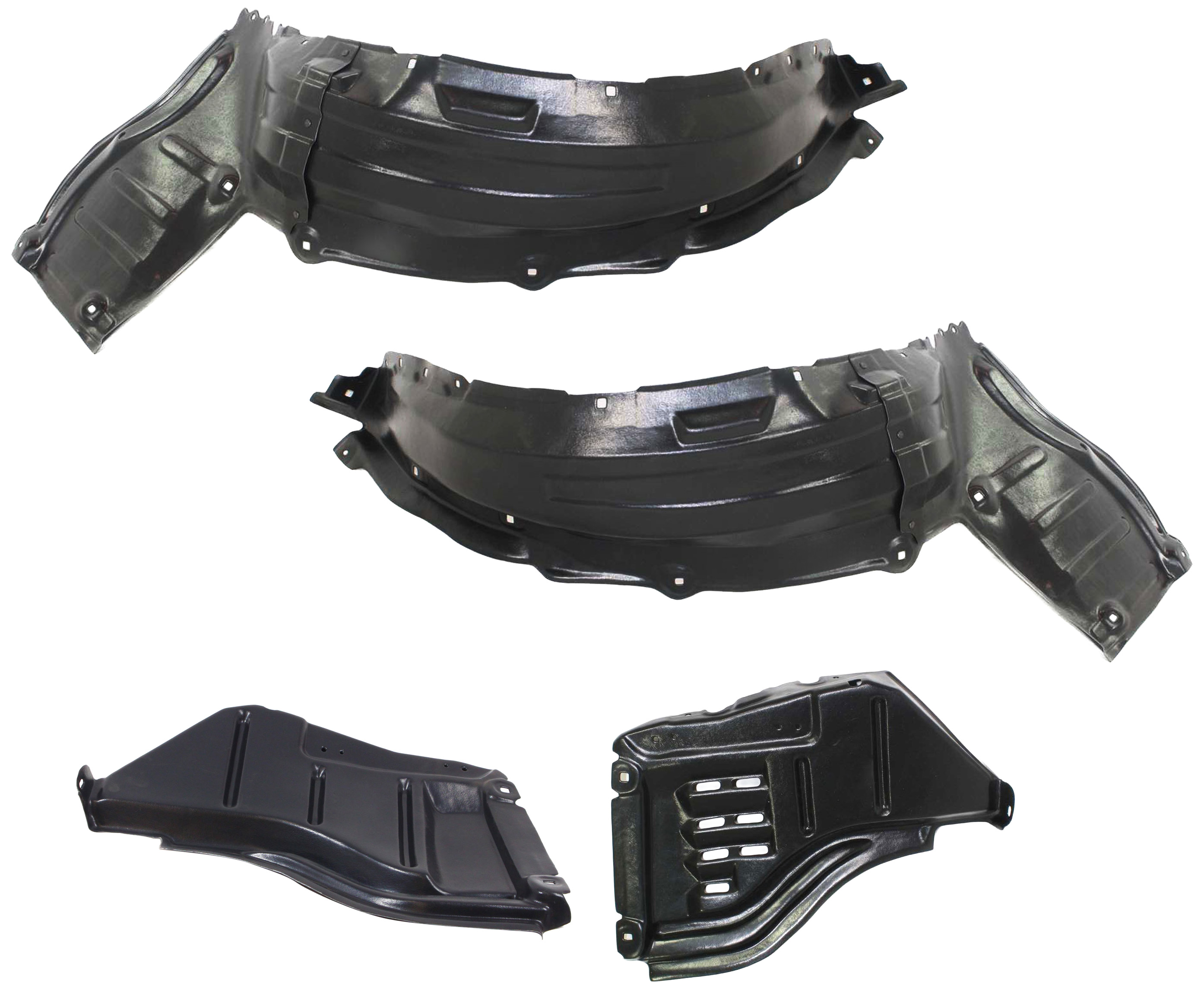 AM TUNDRA 07-13 FRONT FENDER LINER RH AND LH Front and Rear Section SKU SET RBT222103-4 Partslink TO1249147 TO1248147 TO1249145 TO1248145 OEM 538050C020-538060C020-538070C0