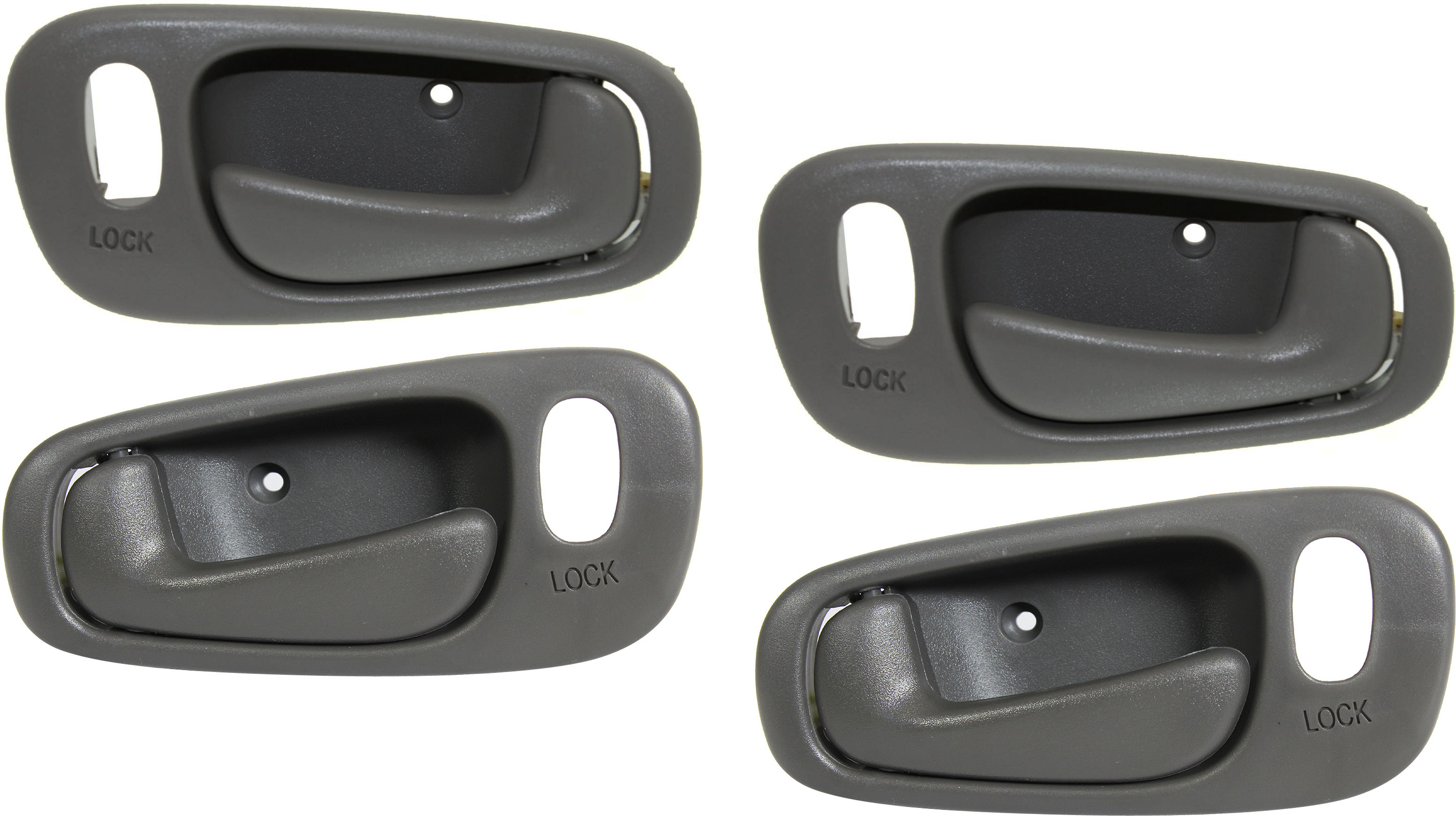 AM COROLLA 98-02 FRONT AND REAR DOOR HANDLE RH AND LH Set of 4 Inside Deep Gray Power Lock w Lock Hole SKU SET RBT462111-4 Partslink GM1353136 GM1352136 OEM 94857492-94857494