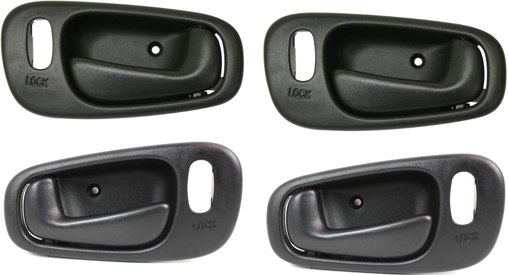 AM COROLLA 98-02 FRONT AND REAR DOOR HANDLE RH AND LH Set of 4 Inside Black Power Lock w Lock Hole SKU SET RBT462113-4 Partslink TO1353153 TO1352153 OEM 6920502060C0-94859668 PFM 9485