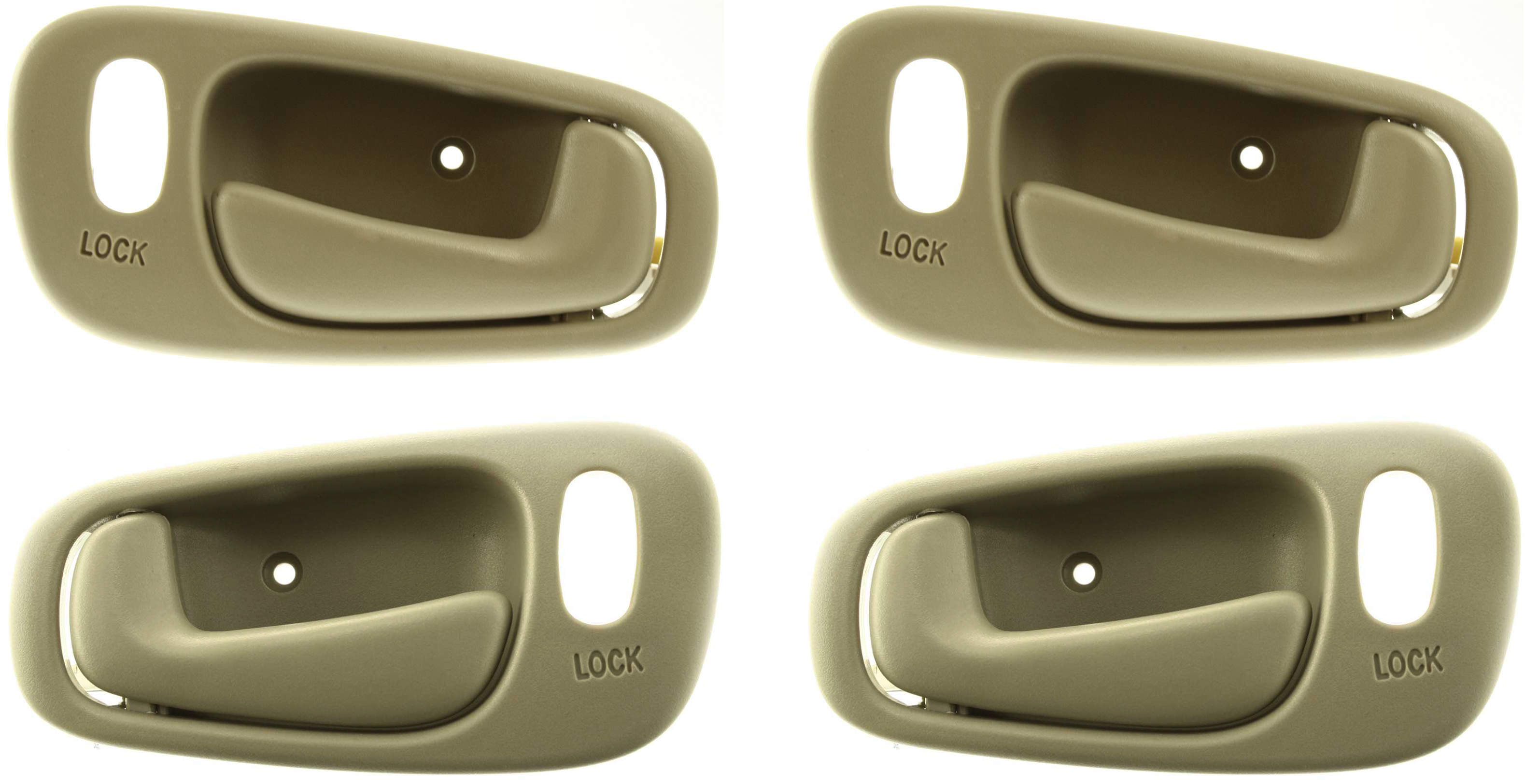 AM COROLLA 98-02 FRONT AND REAR DOOR HANDLE RH AND LH Set of 4 Inside Beige Power Lock w Lock Hole SKU SET RBT462115-4 Partslink GM1353137 GM1352137 OEM 6920502060-94859668-94857493 P