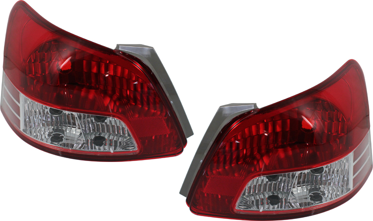 AM YARIS 07-12 TAIL LAMP RH AND LH Lens and Housing Base Model w o Sport Package Sedan SKU SET RBT730105 Partslink TO2819133 TO2818133 OEM 8155152600-8156152550