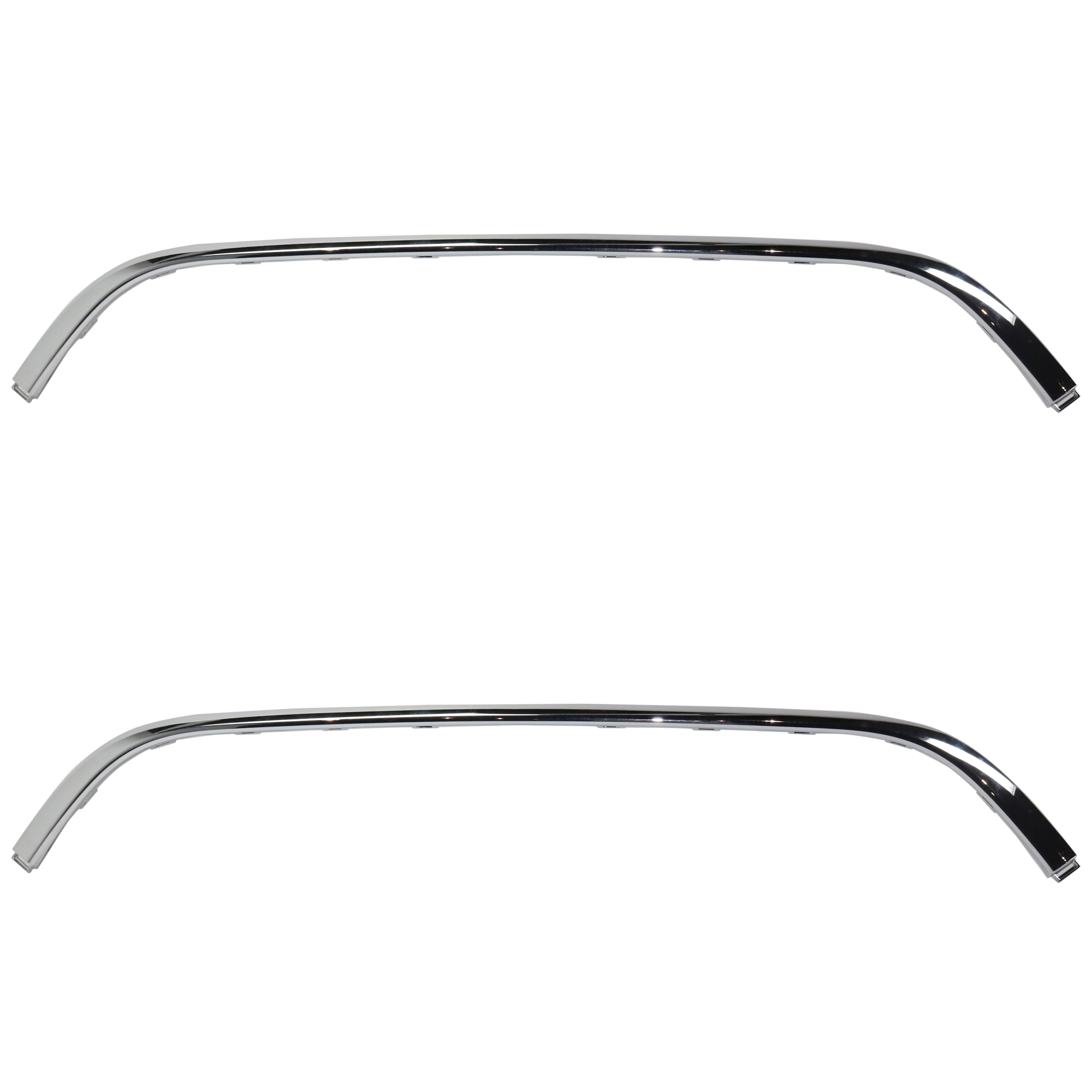 AM PACIFICA 17-20 FRONT BUMPER MOLDING RH AND LH Applique Chrome w Fog Light Holes CAPA SKU SET RC01590005Q 2 Partslink CH1044135C OEM 5SD33SZ0AC 5SD33SZ0AD