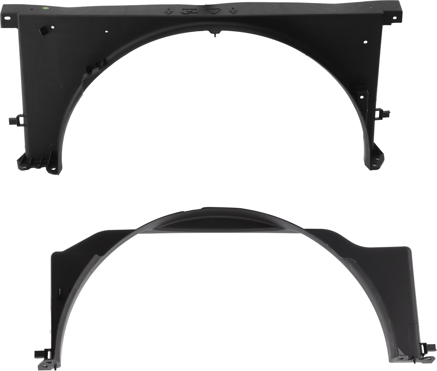 AM SILVERADO SIERRA 2500 HD 3500 HD 11-14 RADIATOR FAN SHROUD Upper and Lower 6.6L Eng. SKU SET RC16030005 OEM 22737911-22760017