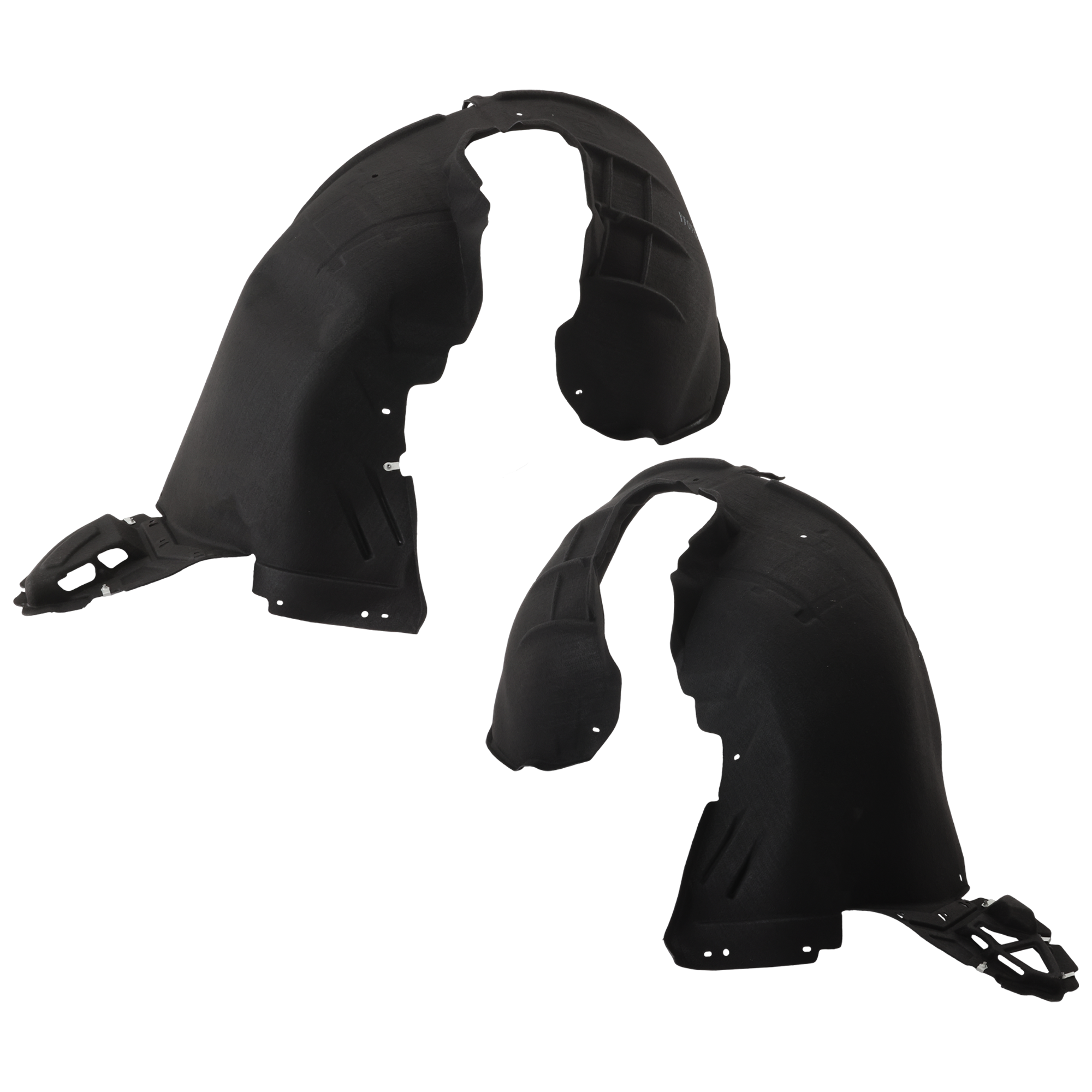 AM MALIBU 16-18 FRONT FENDER LINER RH AND LH Polyethylene terephthalate Thermo Form Exc. Hybrid Model CAPA SKU SET RC22210093Q Partslink GM1248279C GM1249279C OEM 84062807-84062808