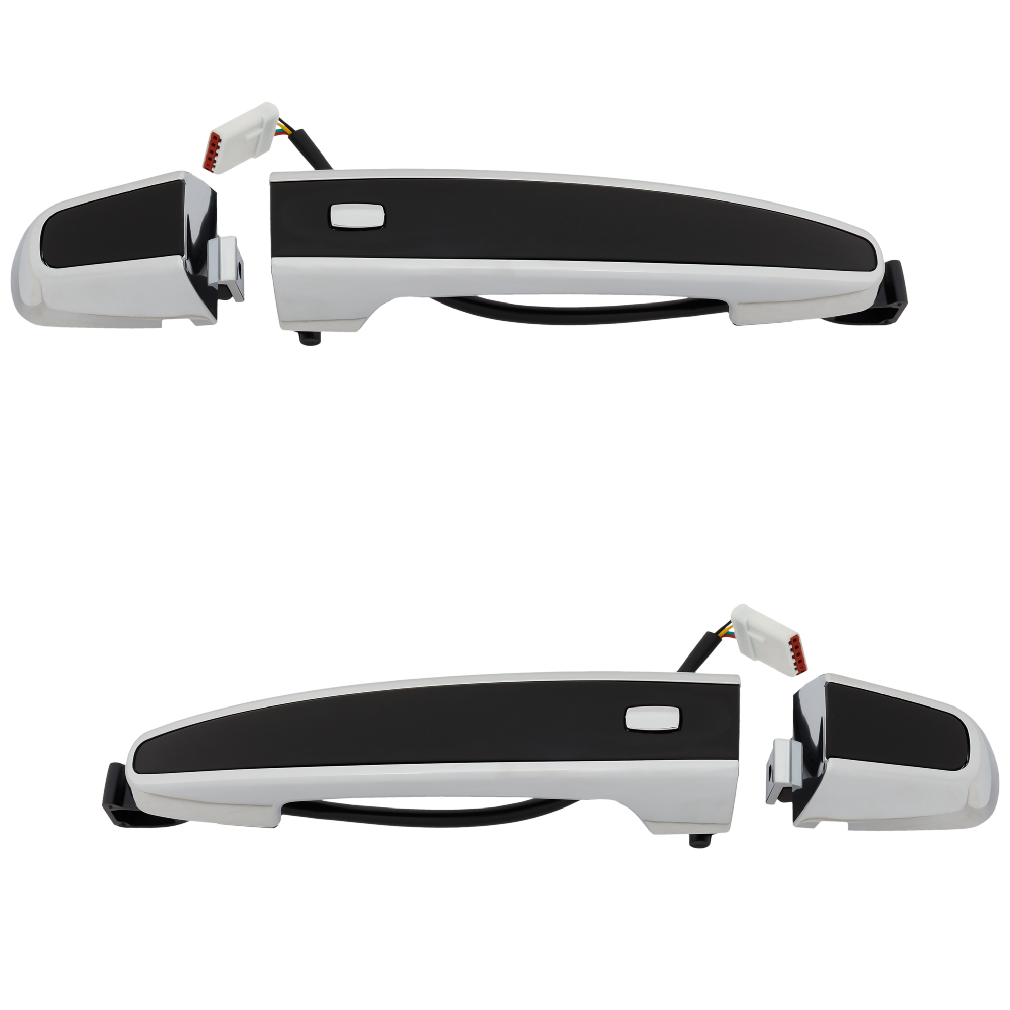 AM MALIBU 16-24 FRONT EXTERIOR DOOR HANDLE RH AND LH Primed w Chrome Trim w Power Lock w o Keyhole SKU SET RC46250019K OEM 13521819-13511257-13587842-135