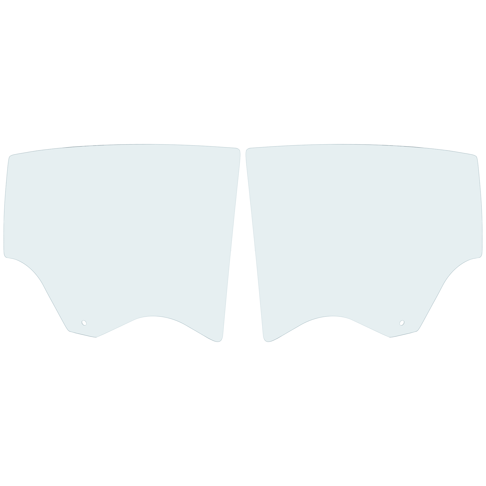 AM CHEVROLET CRUZE 16-19 REAR DOOR GLASS RH AND LH Green Tint w Solar SKU SET RC48130063 OEM 23440655-23440656