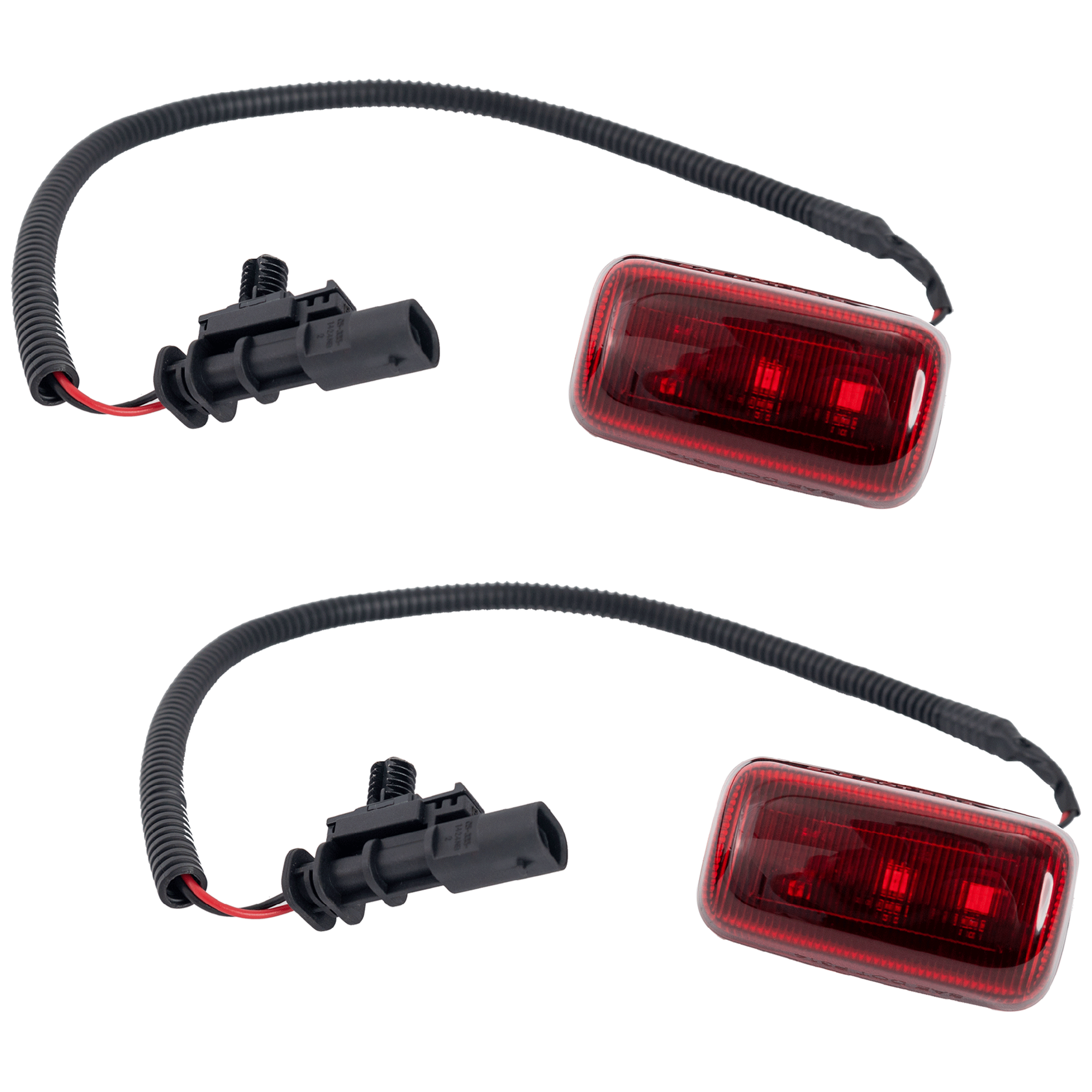 AM SILVERADO SIERRA 2500 HD 3500 HD 20-24 REAR SIDE MARKER LAMP RH AND LH Lens and Housing Red Rear Lamp CAPA SKU SET RC73190001Q 2 Partslink GM2860115C OEM 84871926