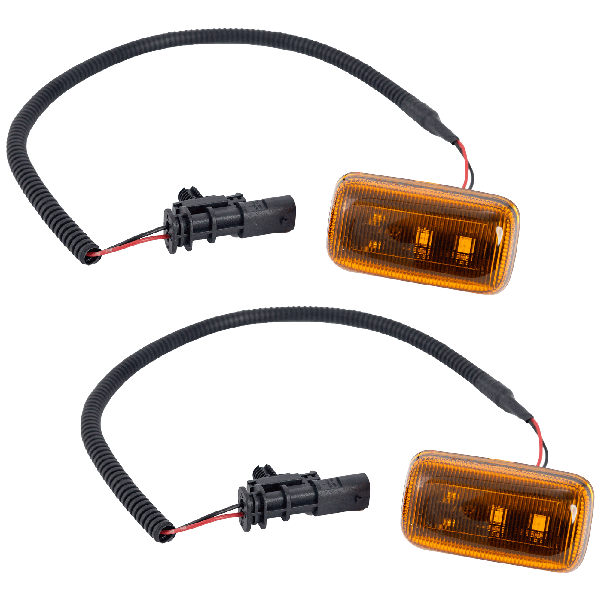 AM SILVERADO SIERRA 2500 HD 3500 HD 20-23 REAR SIDE MARKER LAMP RH AND LH Lens and Housing Yellow Front Lamp CAPA SKU SET RC73190002Q 2 Partslink GM2550205C OEM 84871925