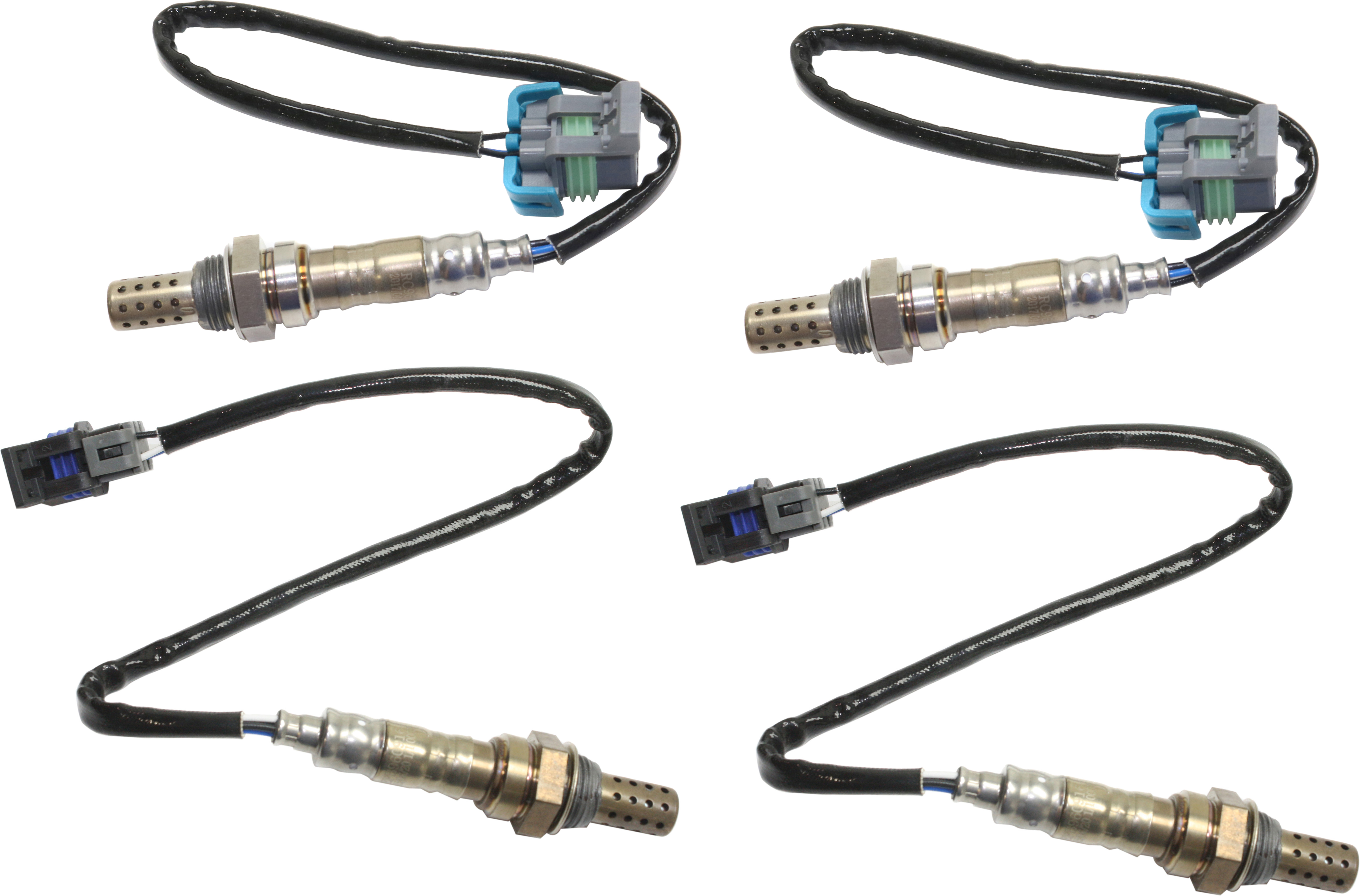 AM SIERRA SILVERADO 1500-06-06 CLASSIC 07-07 OXYGEN SENSOR Set of 4 Before and After Catalytic Converter RH and LH 4 Wires SKU SET RC96090001-4 OEM 12599204-12599866