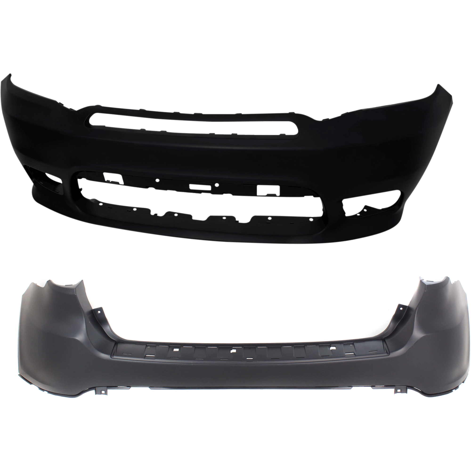 AM DURANGO 18-20 FRONT AND REAR BUMPER COVER Primed w o Parking Aid Sensor Holes and mounting bracket s CAPA SKU SET RD01030005PQ A Partslink CH1000A37C CH1100958C OEM 68092093AB 6RP39TZZAA
