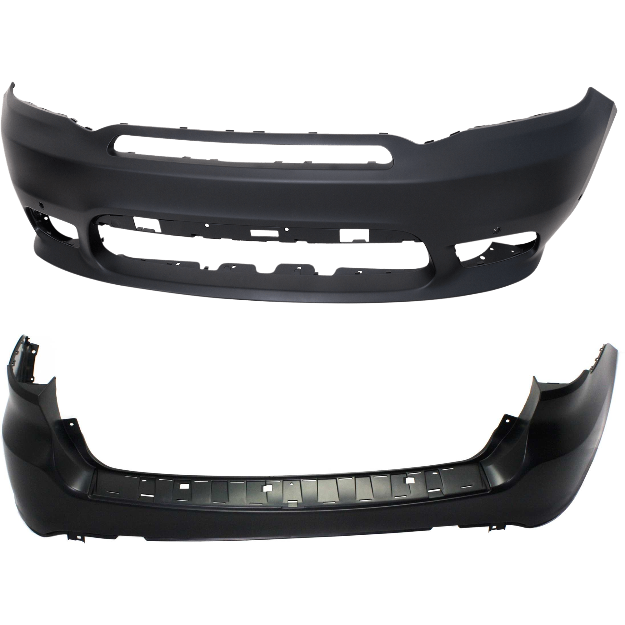 AM DURANGO 18-20 FRONT AND REAR BUMPER COVER Primed w o mounting bracket s Front w Park Assist Sensor Holes Rear w o Parking Aid Sensor Holes SKU SET RD01030006P A