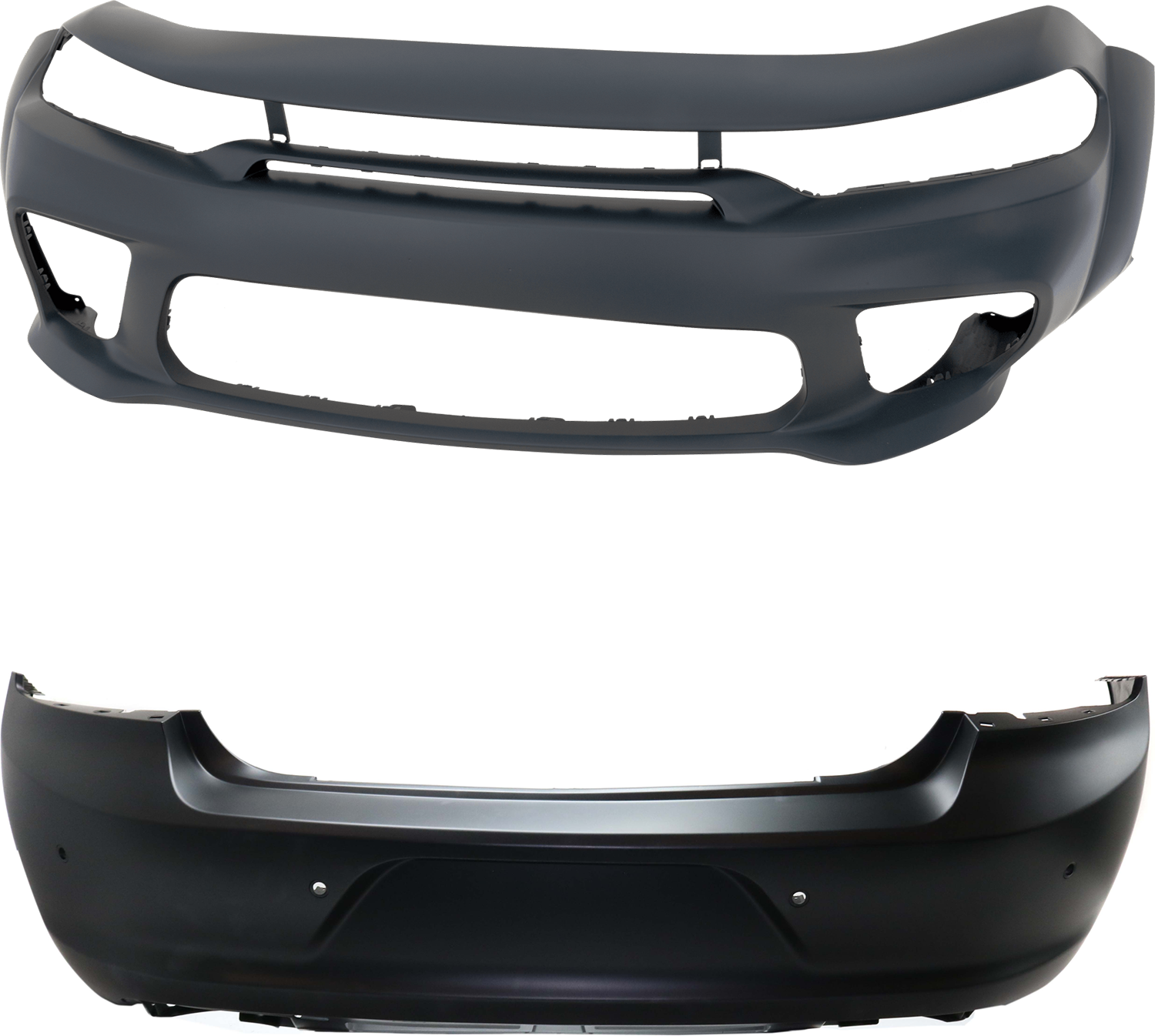 AM CHARGER 20-23 FRONT AND REAR BUMPER COVER Primed SKU SET RD01030012P A Partslink CH1000A43 CH1100A08 OEM 5RK98TZZAD 68488285AB 68488285
