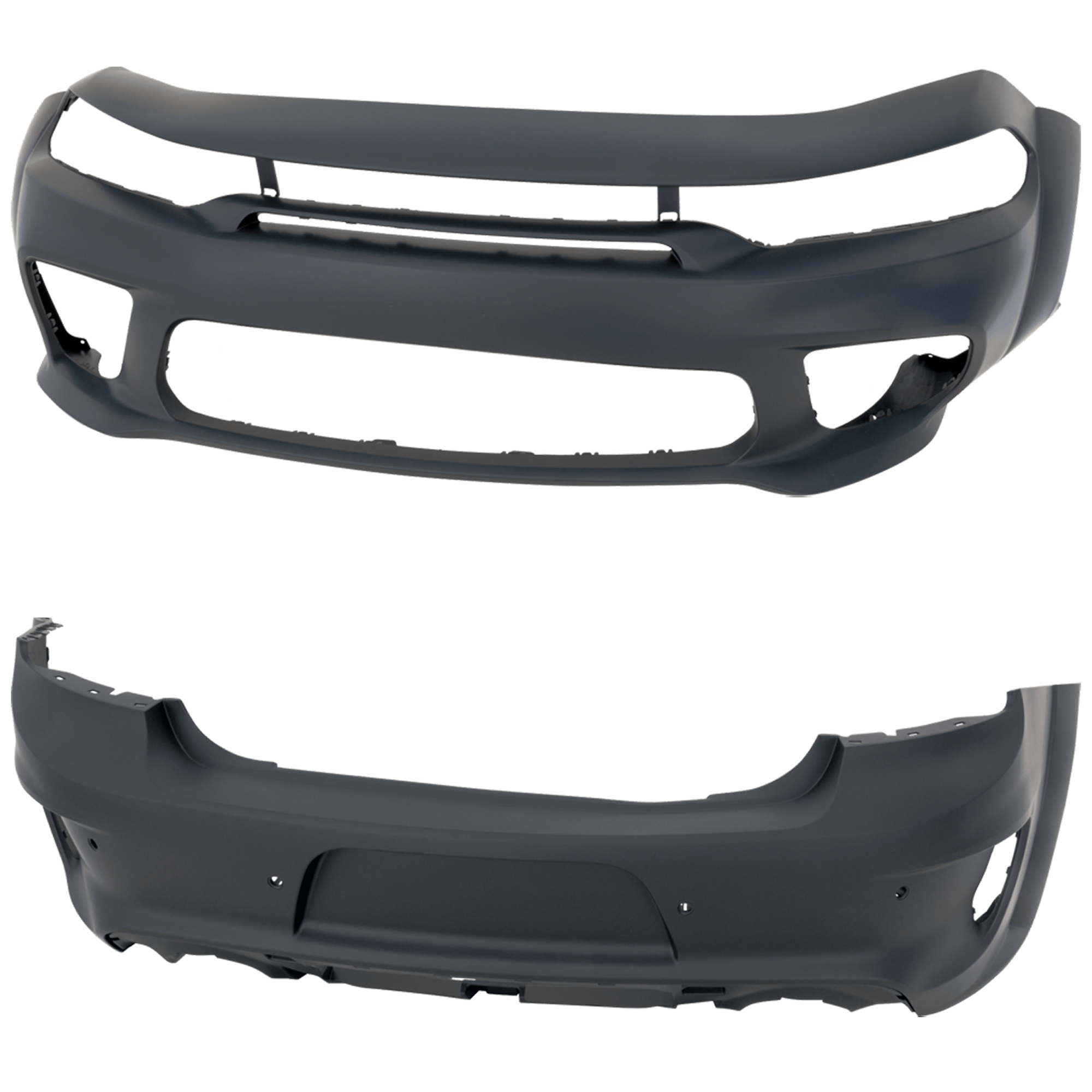 AM CHARGER 20-23 FRONT AND REAR BUMPER COVER Primed SKU SET RD01030012P C Partslink CH1000A43 CH1100A56 OEM 68488285AB 68488285AC 68488292