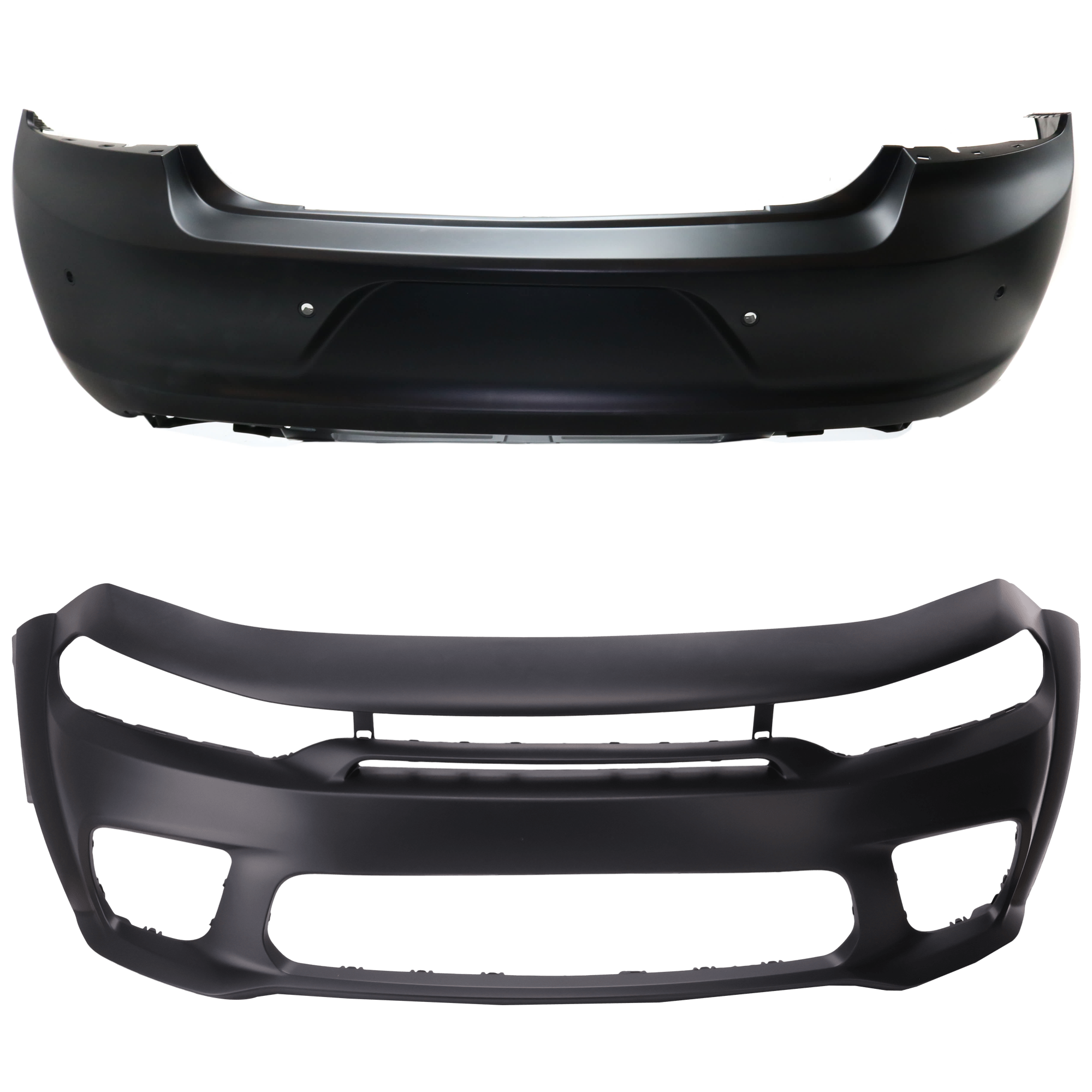 AM CHARGER 20-23 FRONT AND REAR BUMPER COVER Primed CAPA SKU SET RD01030012PQ A Partslink CH1000A43C CH1100A08C OEM 5RK98TZZAD 68488285AB 68488285