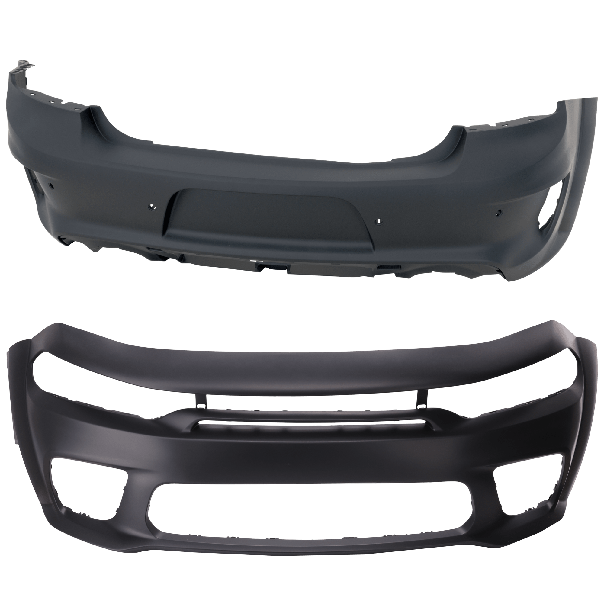AM CHARGER 20-23 FRONT AND REAR BUMPER COVER Primed CAPA SKU SET RD01030012PQ C Partslink CH1000A43C CH1100A56C OEM 68488285AB 68488285AC 68488292