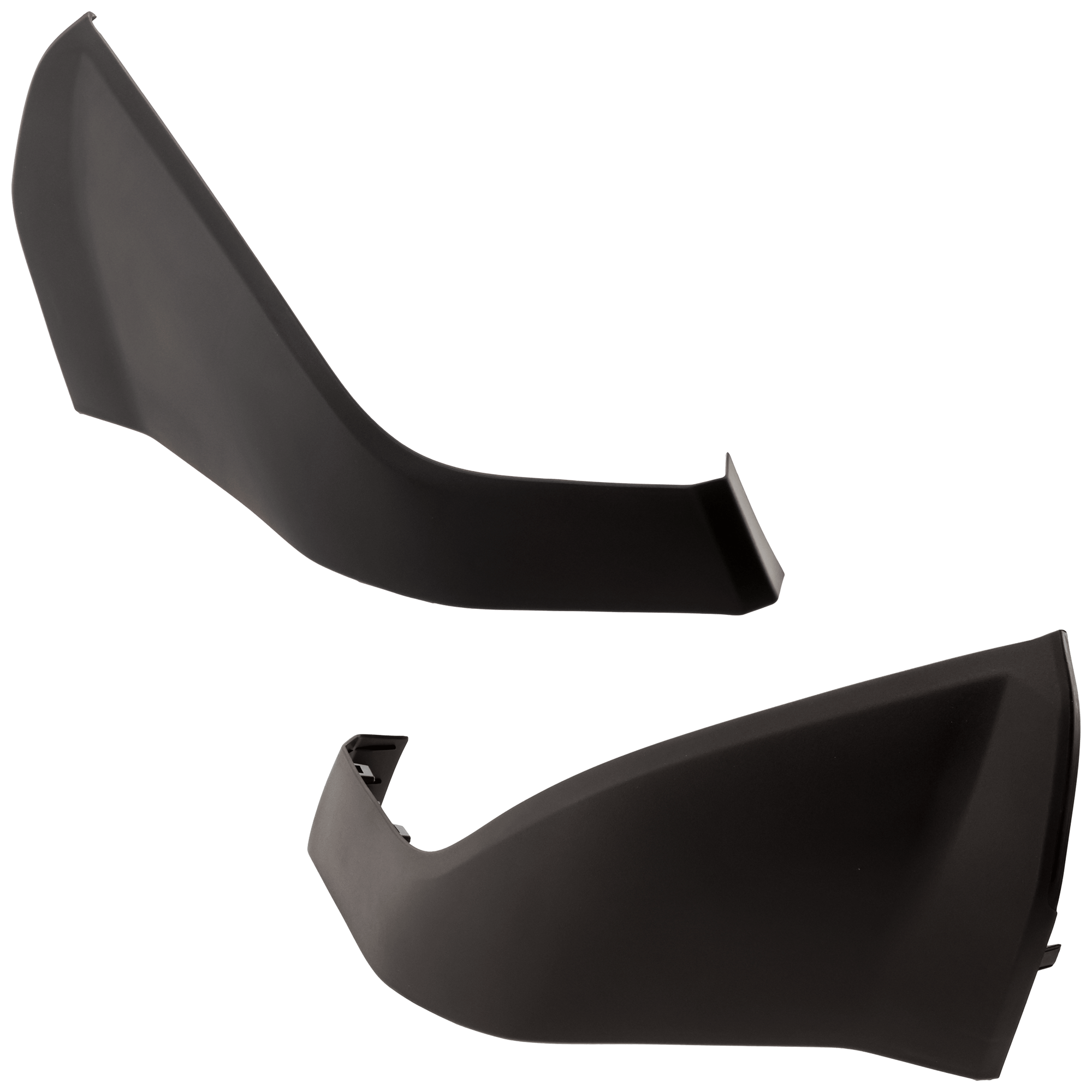 AM RAM 1500 PICKUP 19-24 FRONT BUMPER FILLER RH AND LH Outer Textured Black Rebel Model w o Park Assist Sensor Holes and Parking Sensor Type 2 SKU SET RD04030003 Partslink CH1046131 CH1047131 OEM 68274658AA 68274659AA