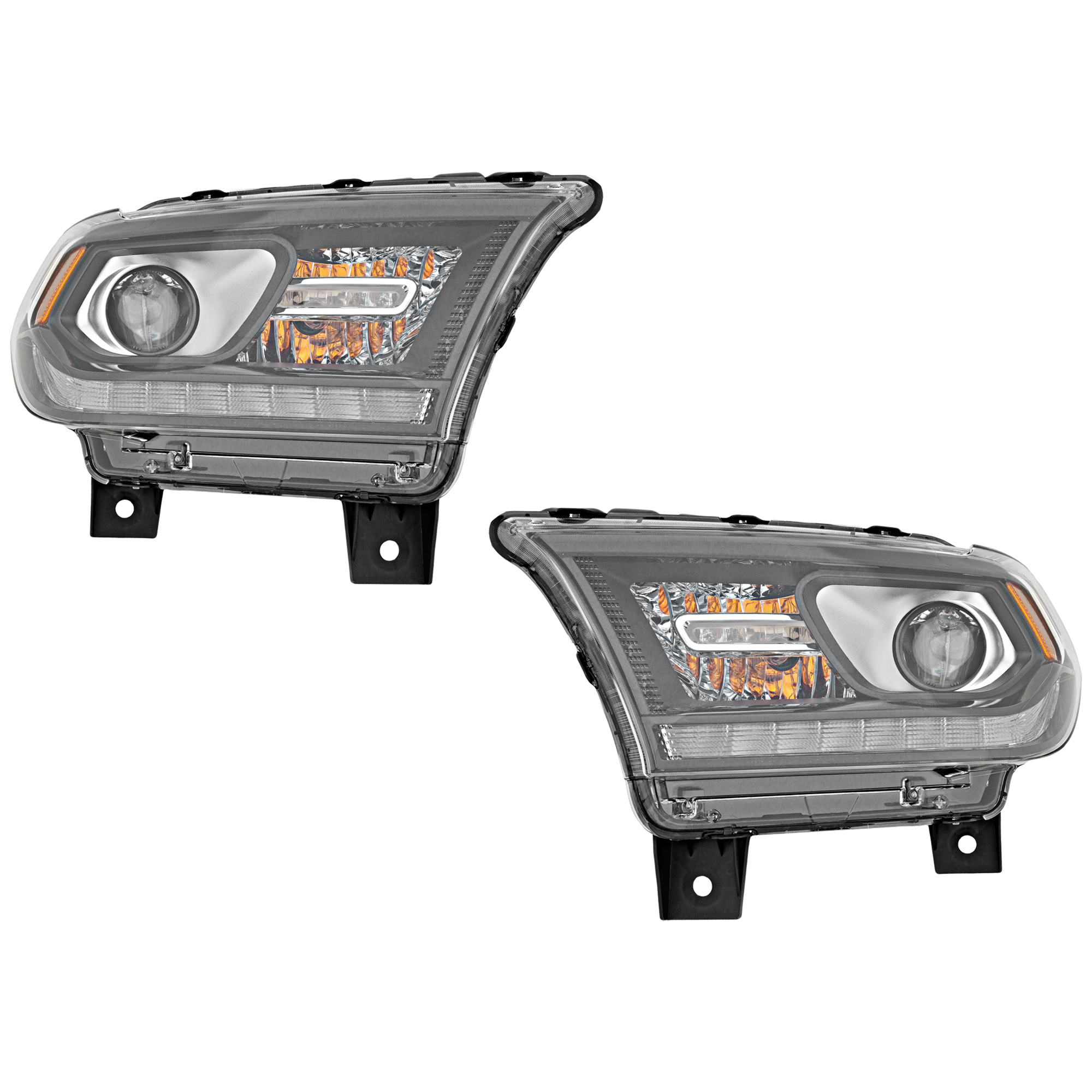 AM DURANGO 14-15 HEAD LAMP RH AND LH Assembly Halogen w Daytime Running Light SKU SET RD10010043 Partslink CH2503304 CH2502304 OEM 55112968AI 55112969AI