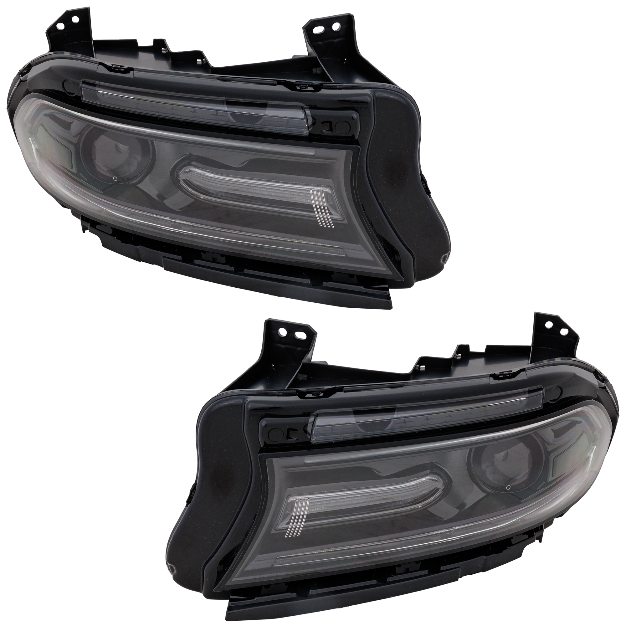 AM CHARGER 18-21 HEAD LAMP RH AND LH Assembly Halogen w o Logo Excludes R T 392 R T Scat Back SRT Hellcat SRT 392 Models SKU SET RD10010055 Partslink CH2503337 CH2502337 OEM 68541680AA 68541681AA
