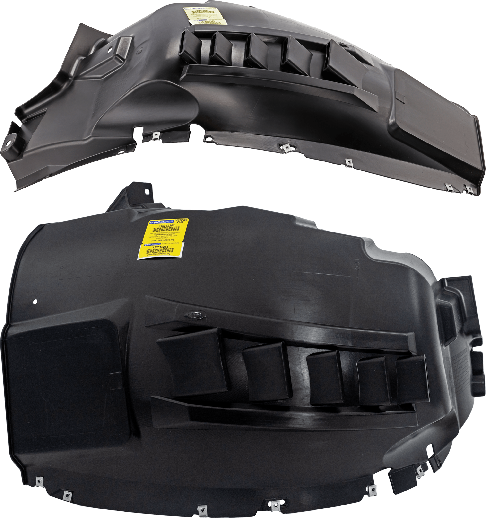 AM PROMASTER VAN 14-23 FRONT FENDER LINER RH AND LH w o Fog Light Holes Polypropylene Injection Form CAPA SKU SET RD22210055Q Partslink CH1248191C CH1249191C OEM 68193712AC 68193713AC