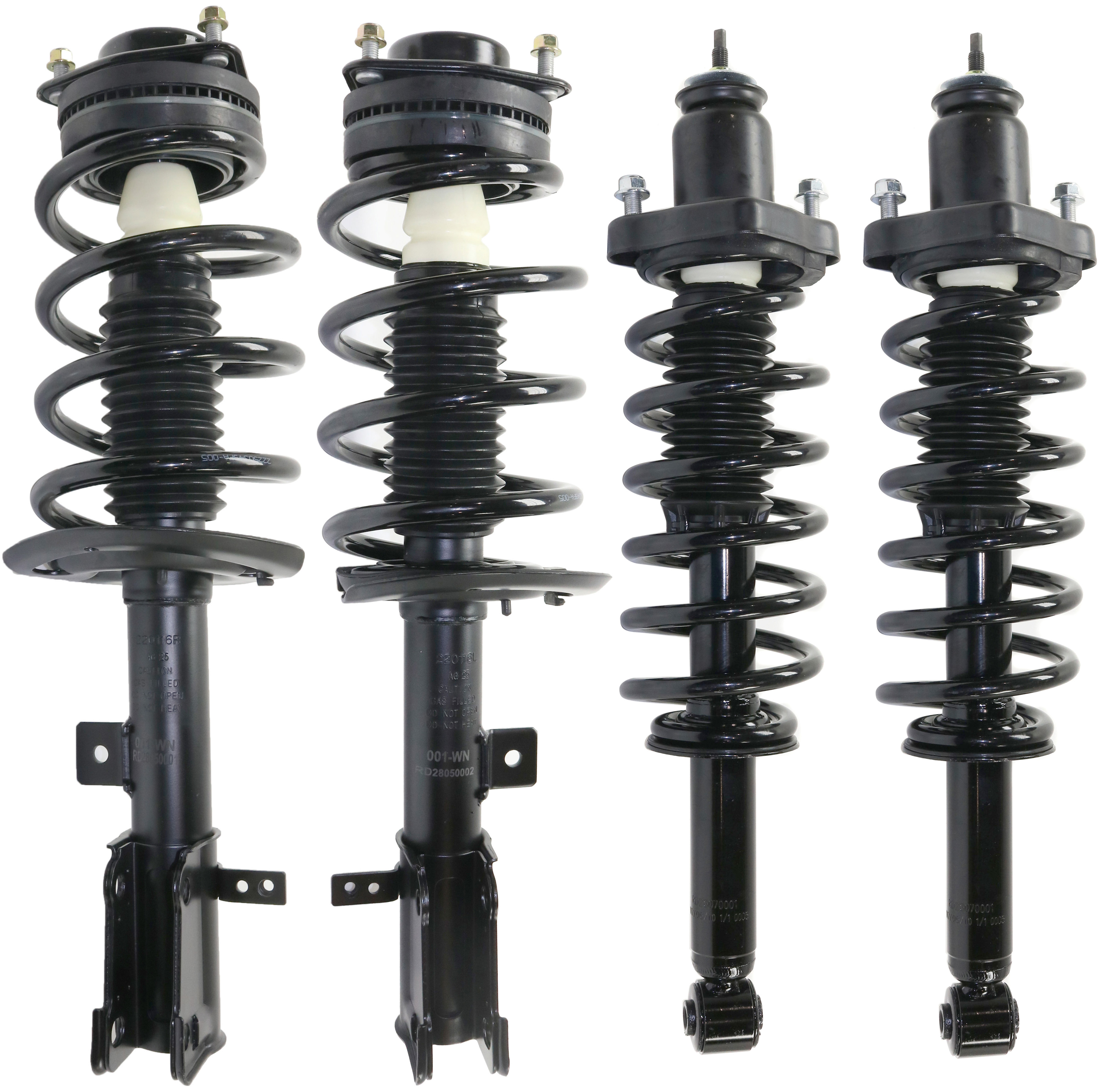 AM AVENGER 08-14 CHRYSLER 200-11-14 FRONT AND REAR FULLY LOADED STRUT RH AND LH Gas Charged Twin tube Set of 4 SKU SET RD28050001-4 OEM 4766048AB 4766048AC 4766049AC
