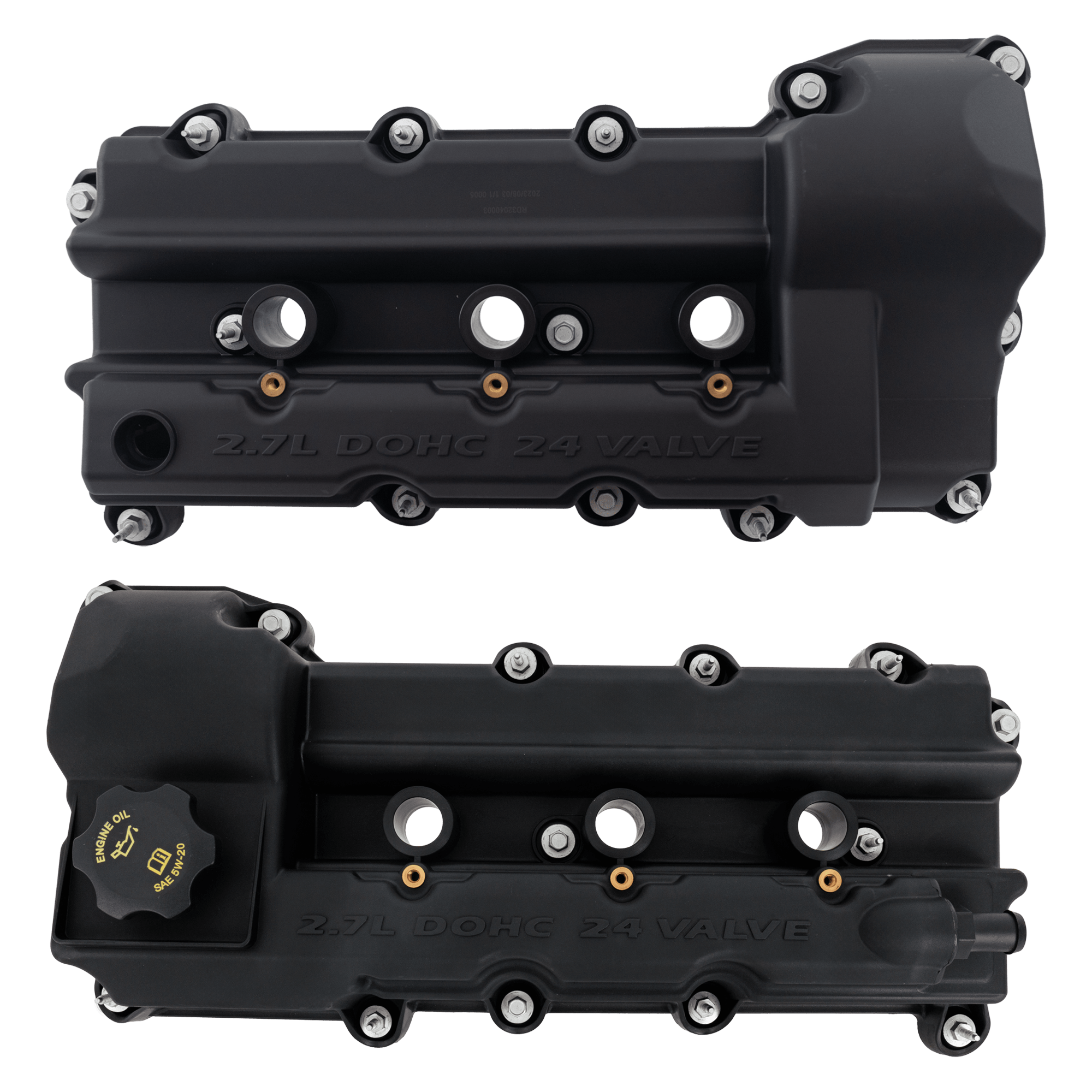 AM MAGNUM 08-08 VALVE COVER RH AND LH 6 Cyl. 2.7L Eng. w Gasket Bolts and Oil Filter Cap Convertible Sedan SKU SET RD32040003 B OEM 4892185AC 4892186AB