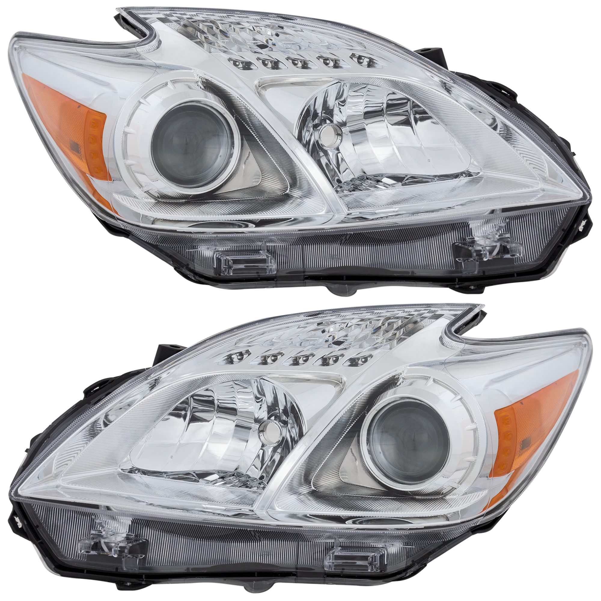 AM PRIUS 12-15 HEAD LAMP RH AND LH Lens and Housing Halogen CAPA SKU SET REP100357Q N Partslink TO2518134C TO2519134C OEM 8113047520-8117047520